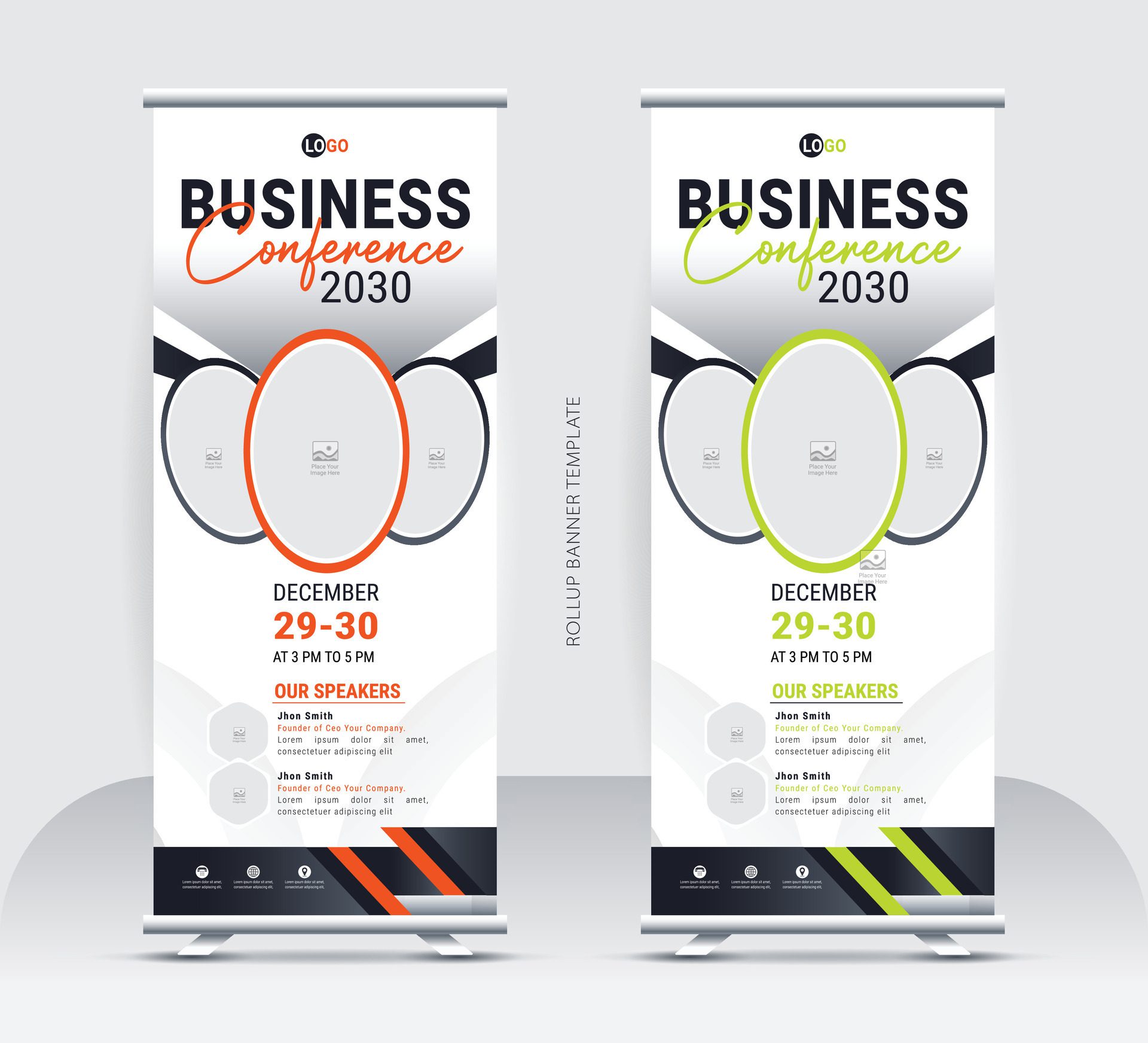 Roll-up stands banner template Free Vector