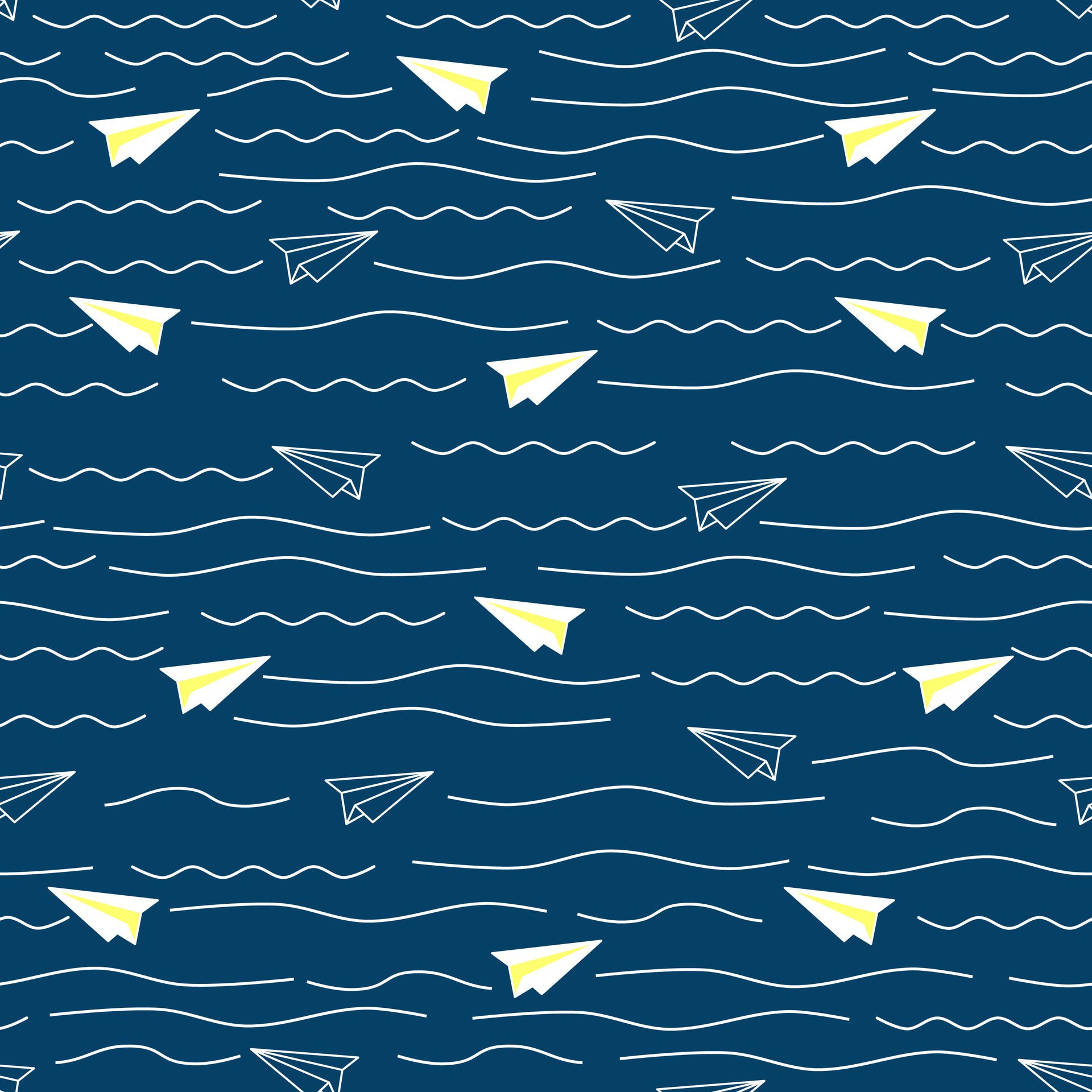 Paper Plane blue seamless design pattern for kids Free Vector