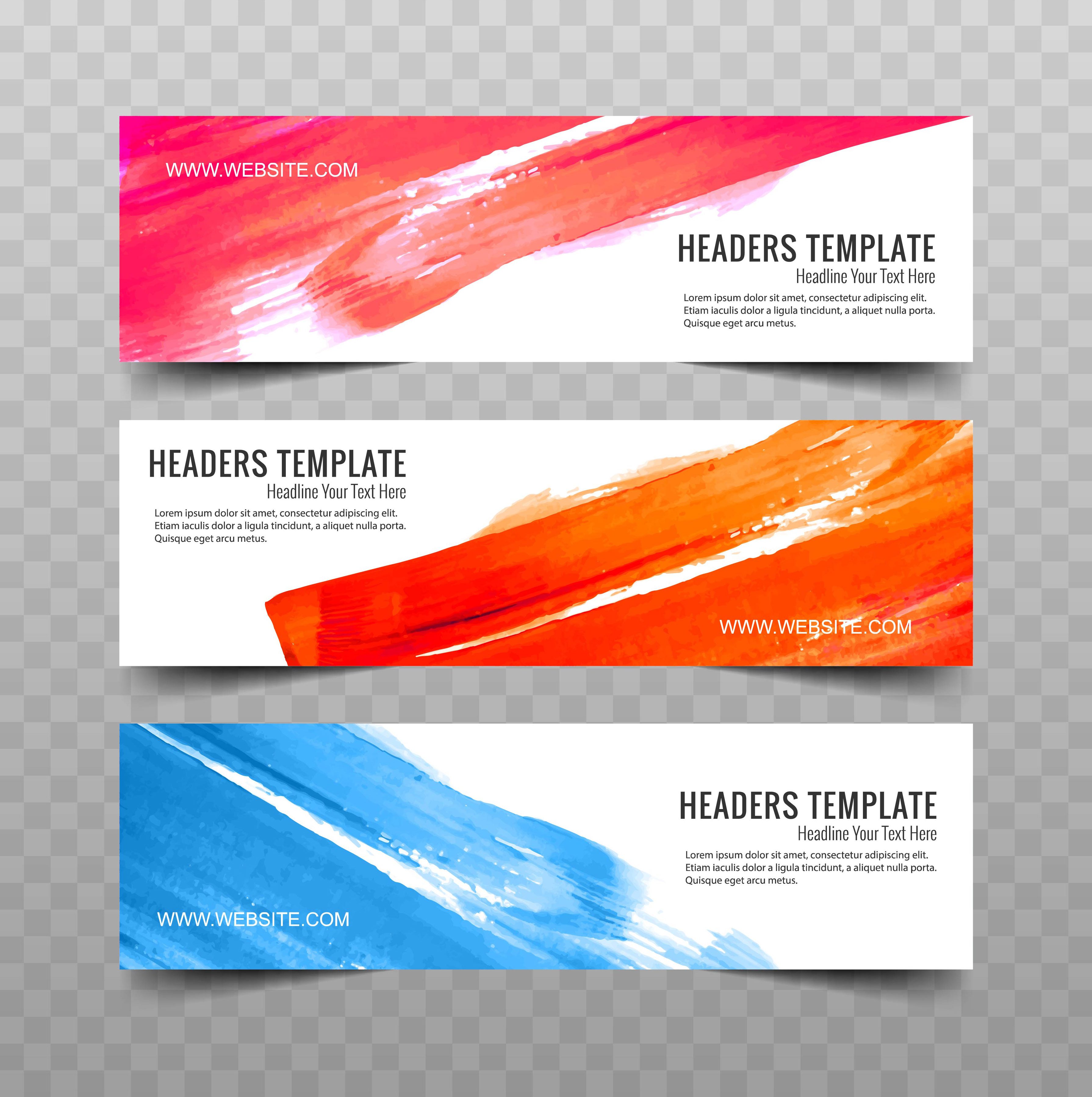 Modern watercolor banners set Free Vector