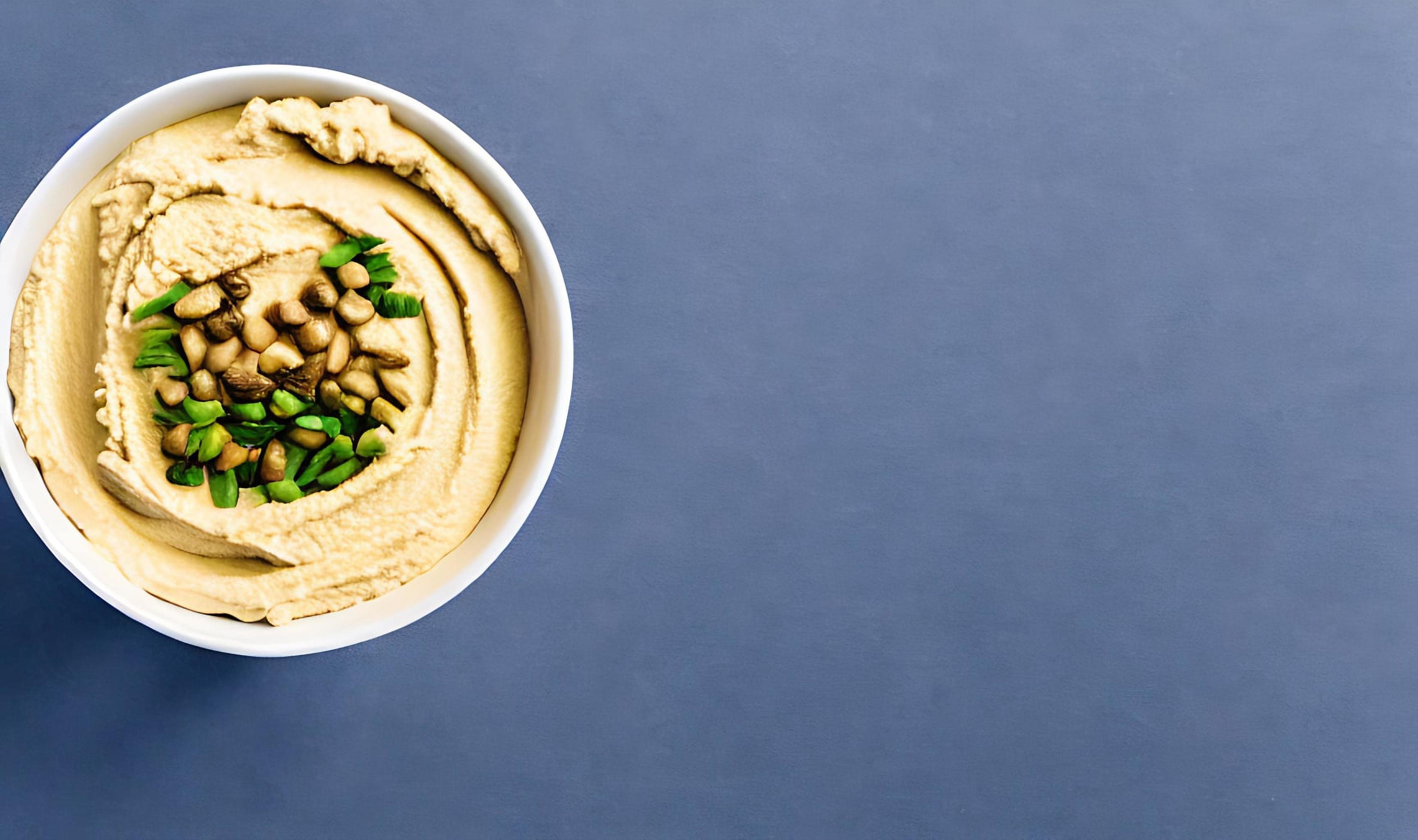 Healthy food. Traditional freshly made organic hummus. Stock Free