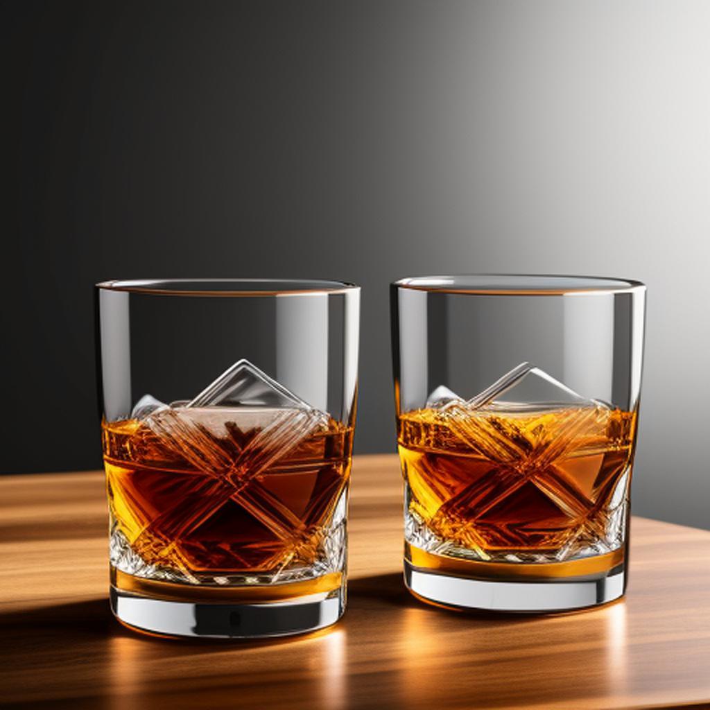 2 whiskey glasses by by @ai_generated