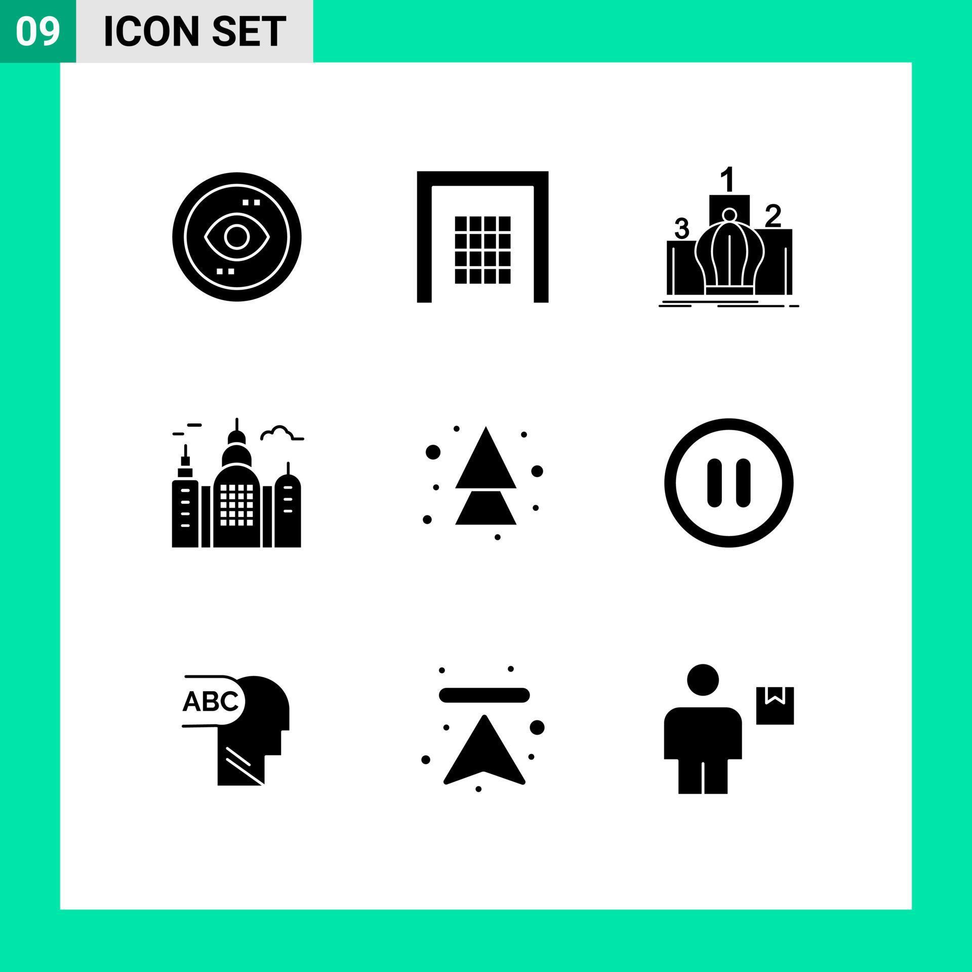 Universal Icon Symbols Group of 9 Modern Solid Glyphs of arrow house sport building monarchy Editable Vector Design Elements Stock Free