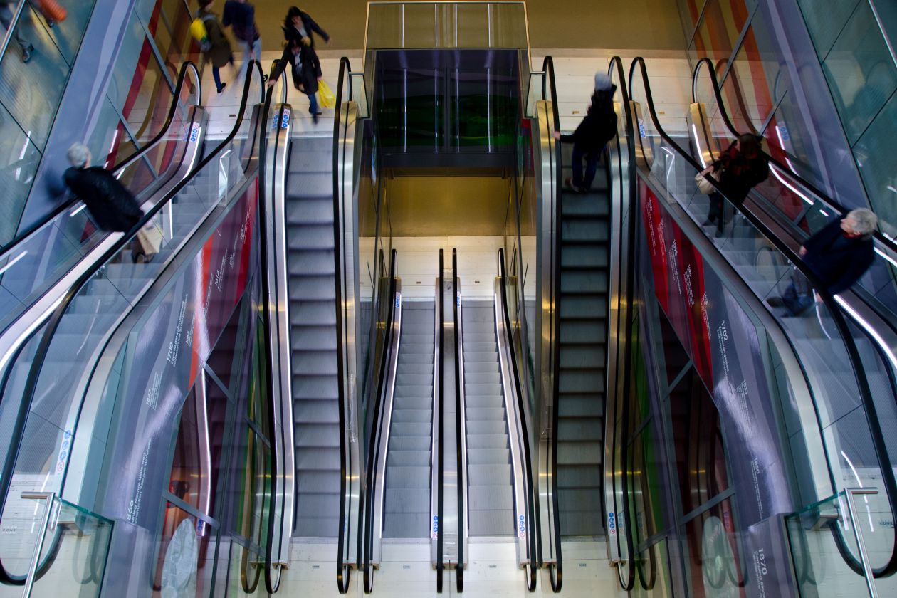 People on an escalator Stock Free