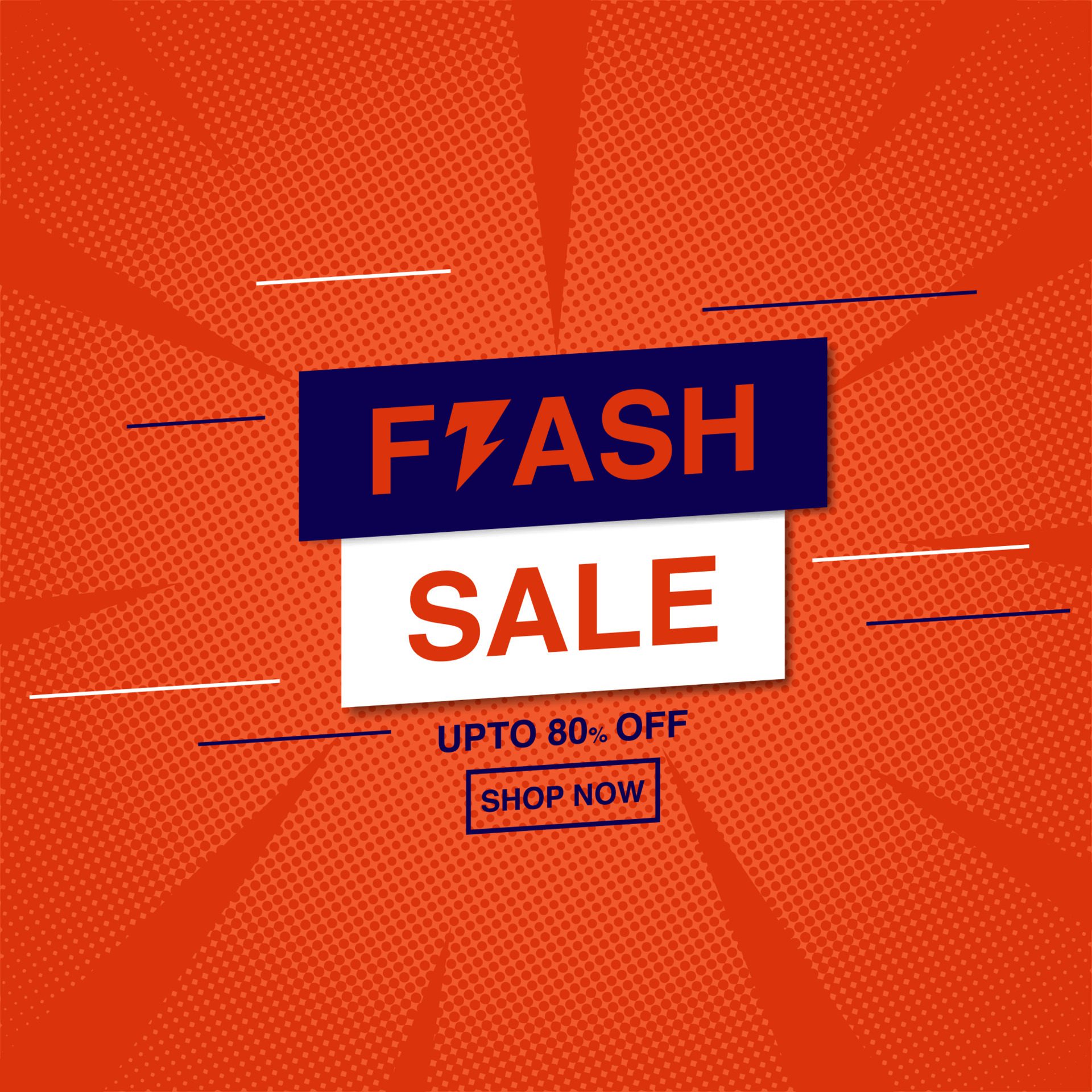 Flash sale banner design template, vector illustration Free Vector