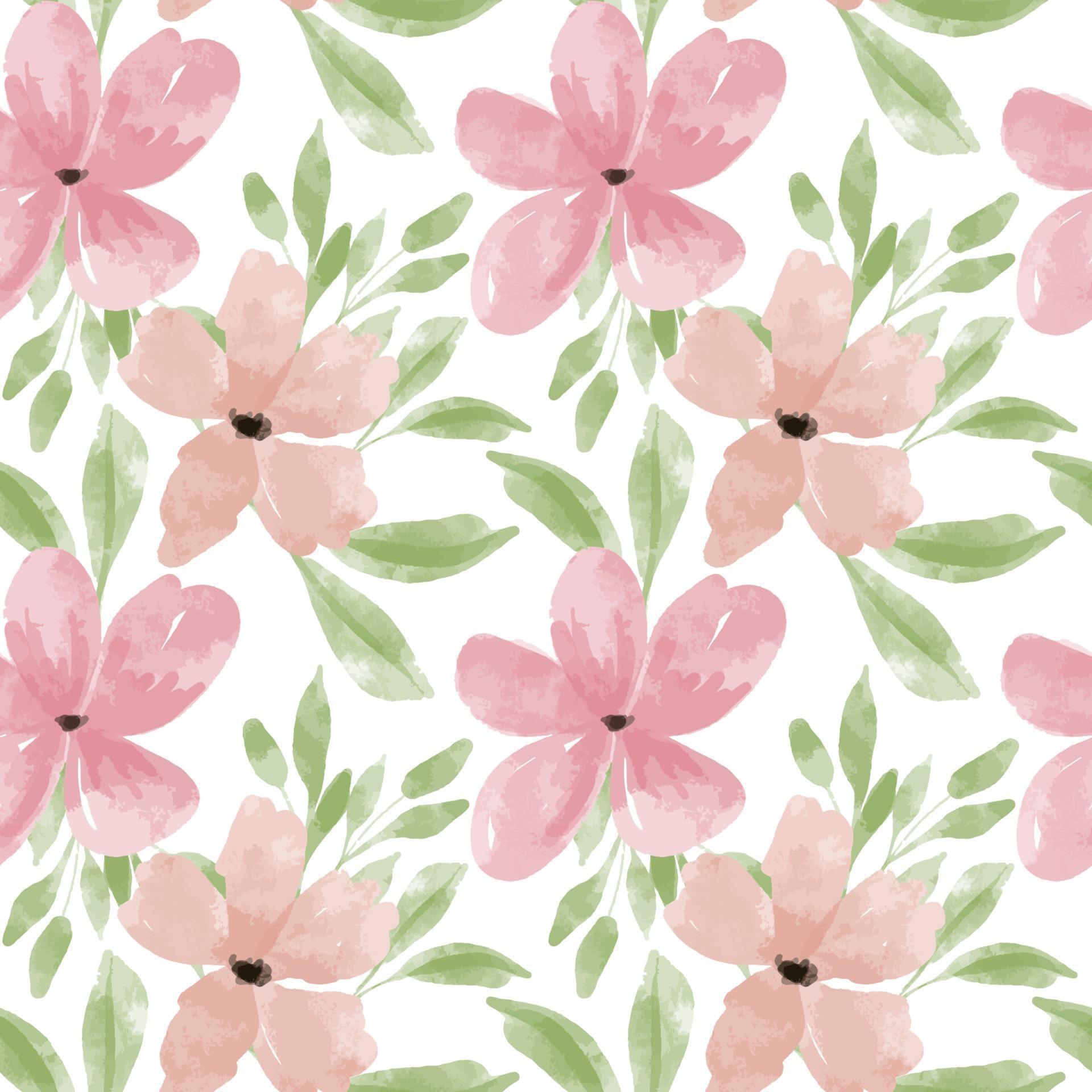 watercolor petal flower seamless pattern pastel Stock Free