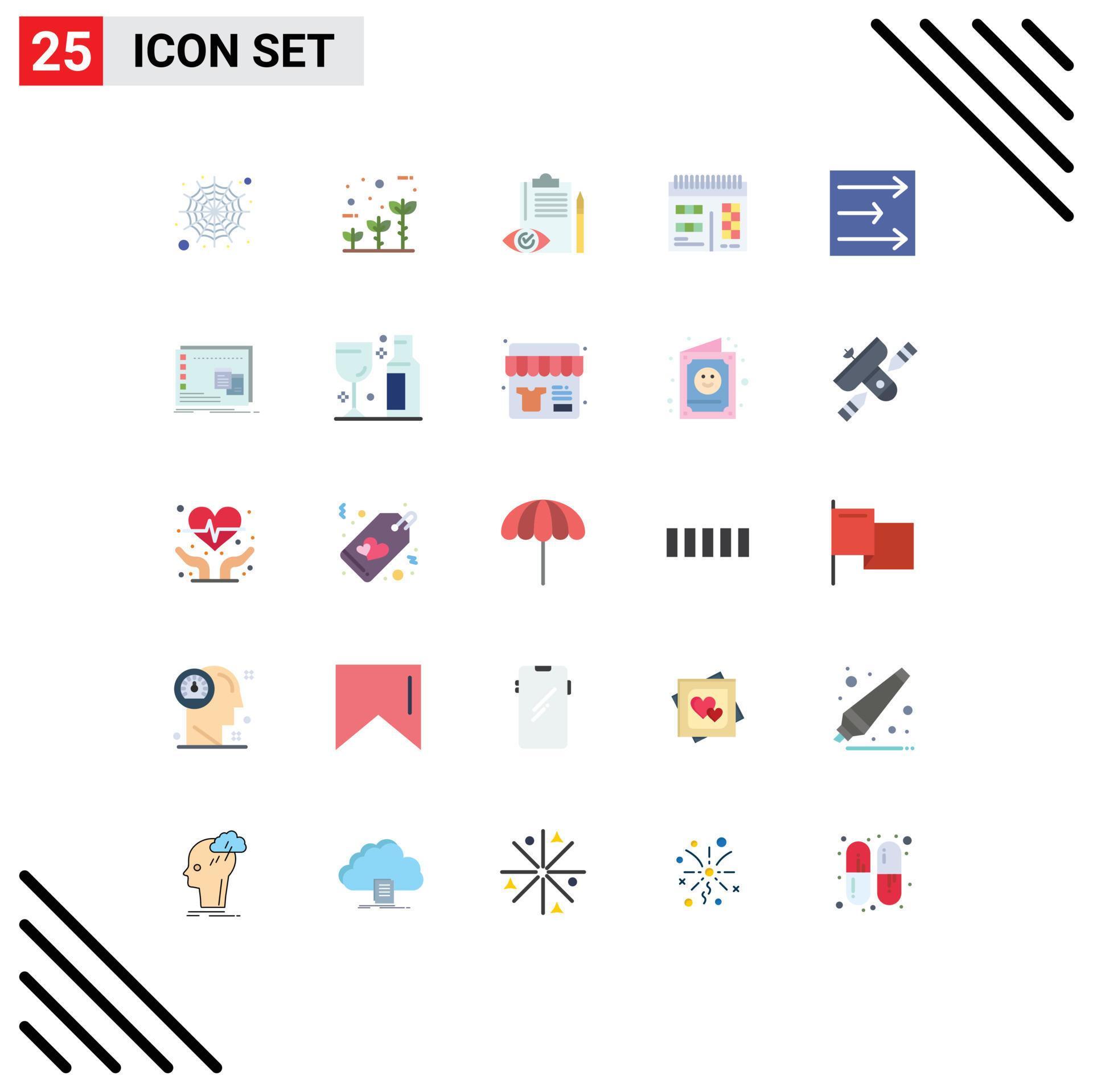 Universal Icon Symbols Group of 25 Modern Flat Colors of wind arrow backlog design web Editable Vector Design Elements Stock Free