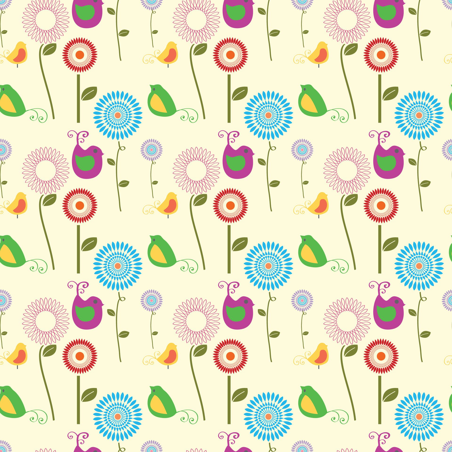 Summer Flowers And Herbs Seamless Pattern Design Free Vector