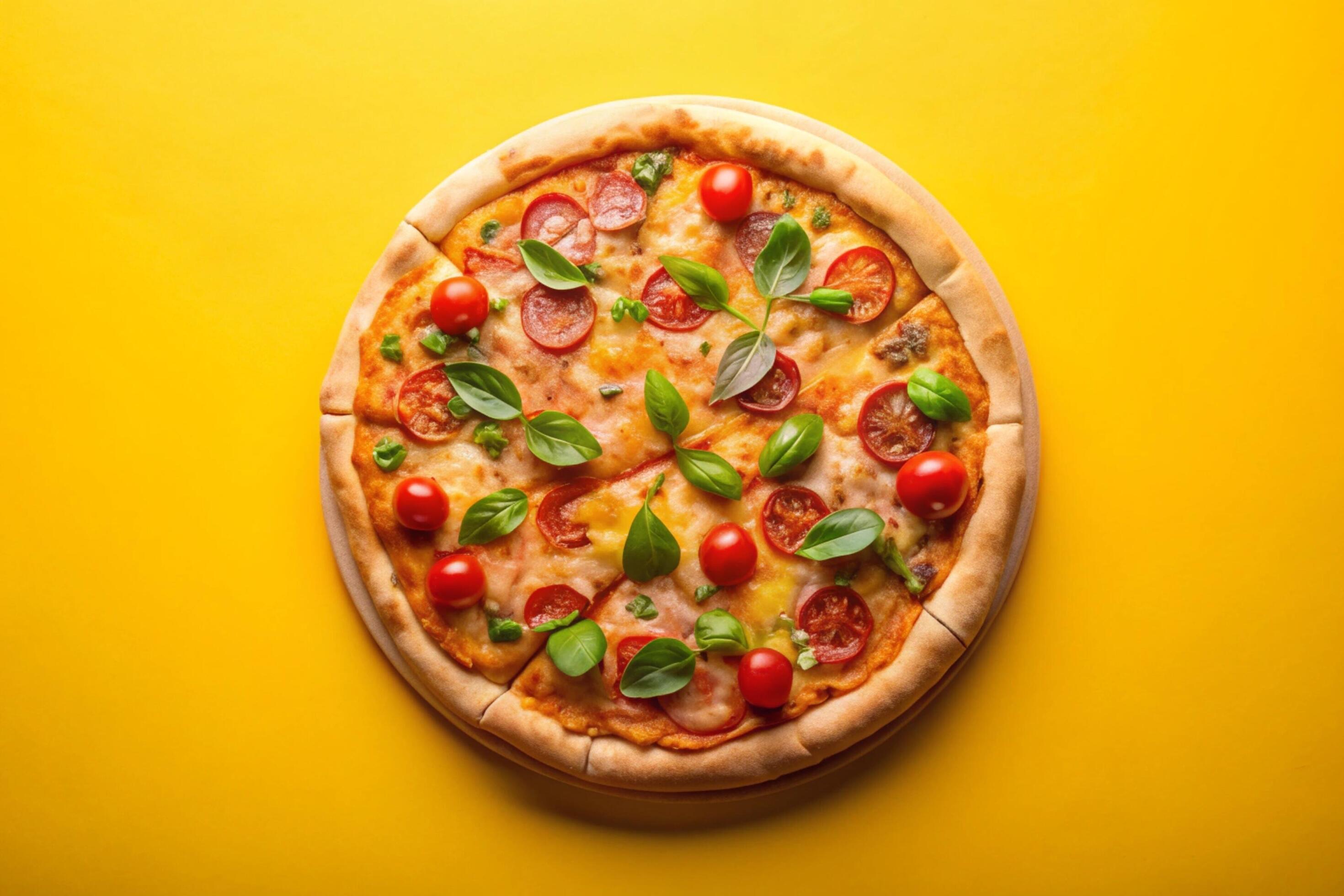 Pizza photo isolated on simple background Stock Free