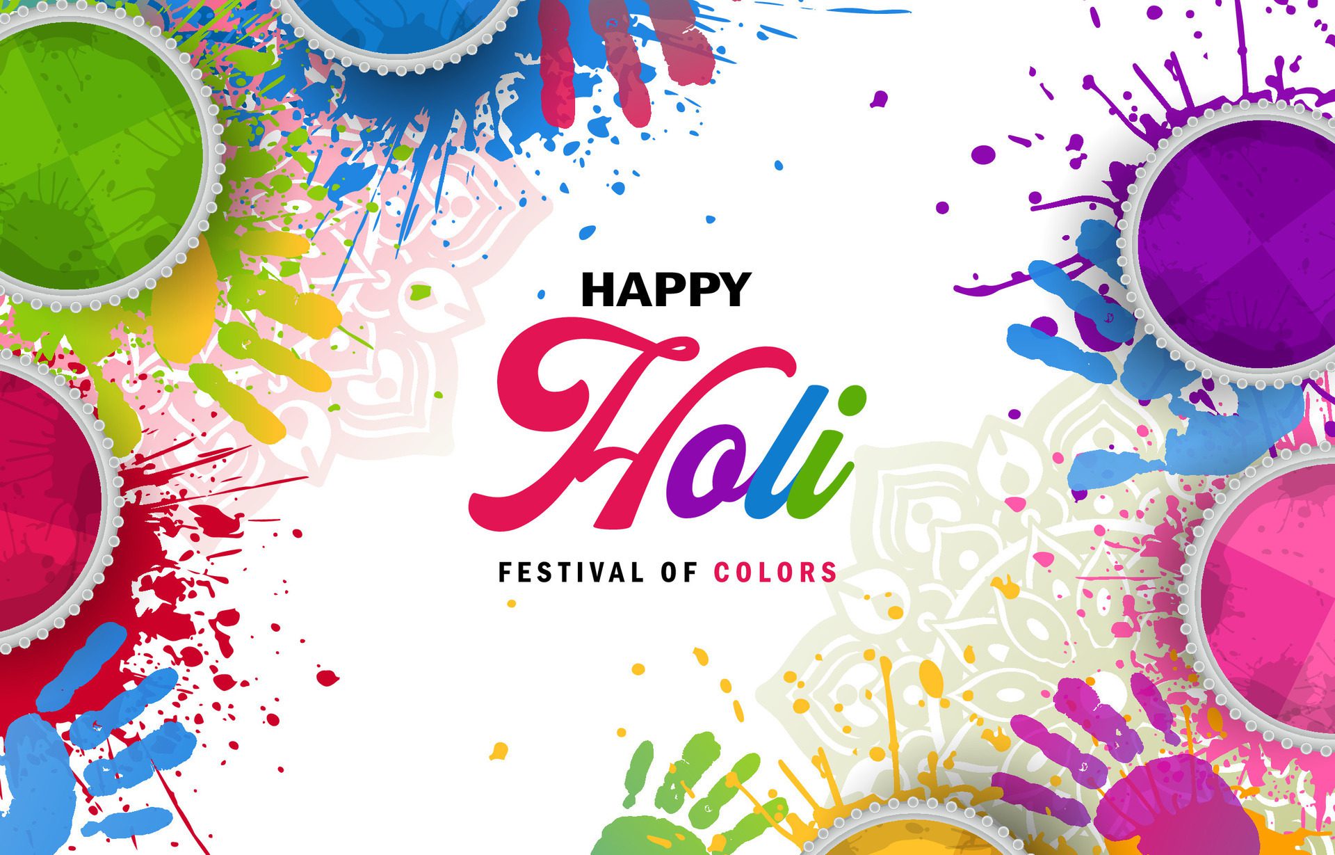 happy holi festival for banner, background with colorful illustration Free Vector