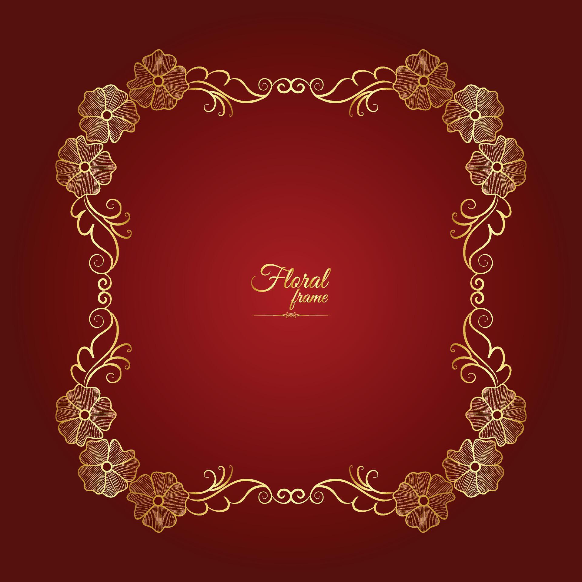 Stock Free Flower Decorative Gold Frames And luxury Floral frame Stock Free