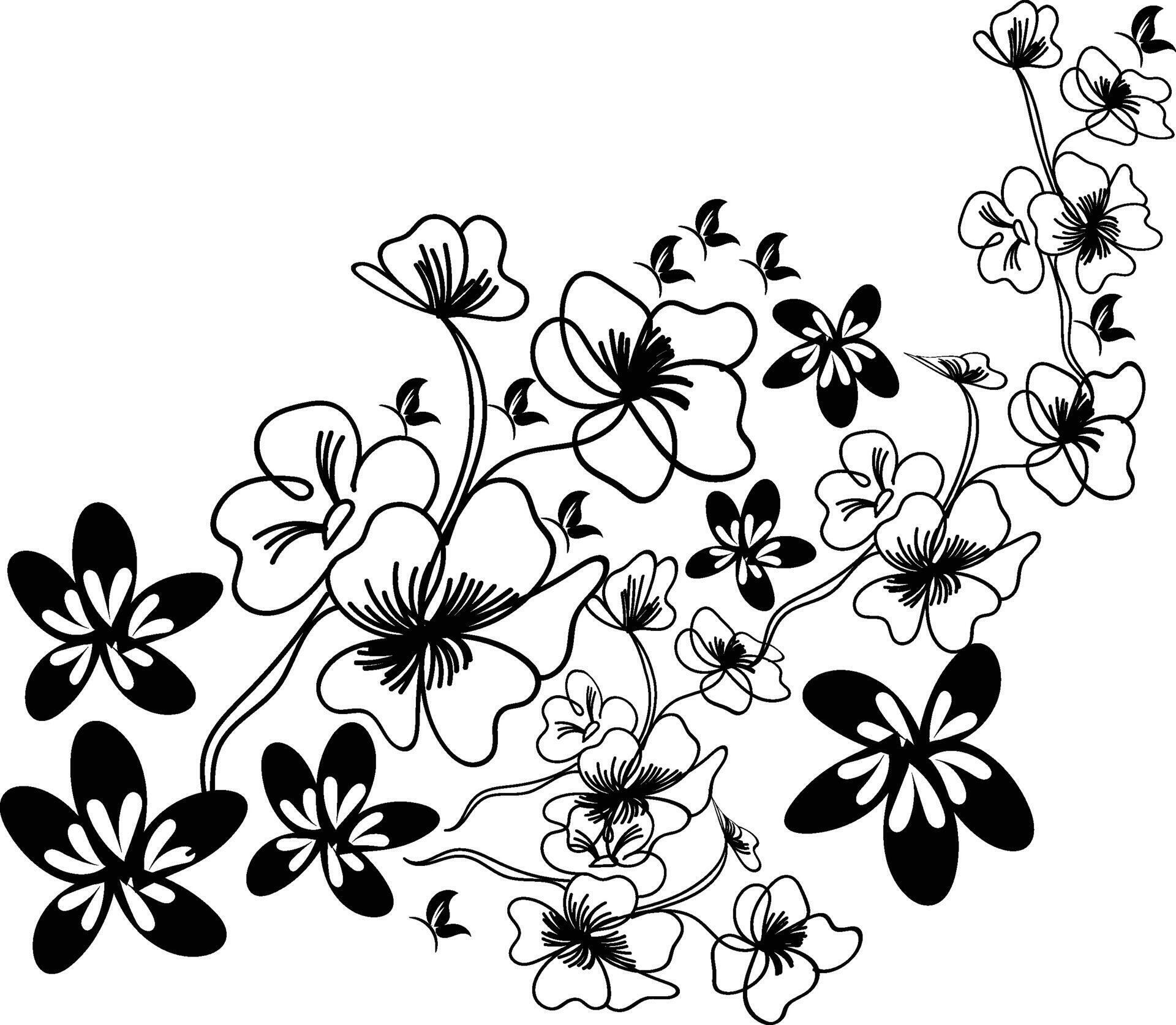 flower silhouettes design Stock Free