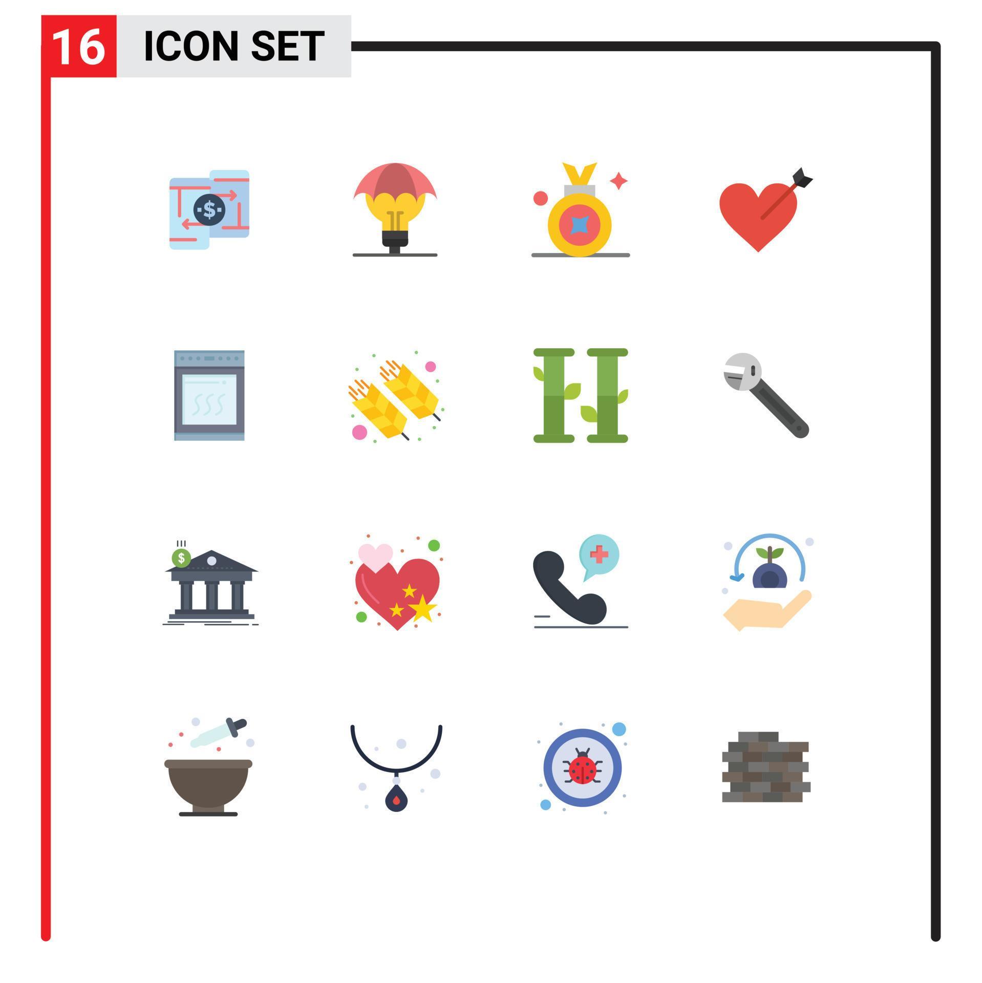 16 Creative Icons Modern Signs and Symbols of oven heart idea arrow award ribbon Editable Pack of Creative Vector Design Elements Stock Free