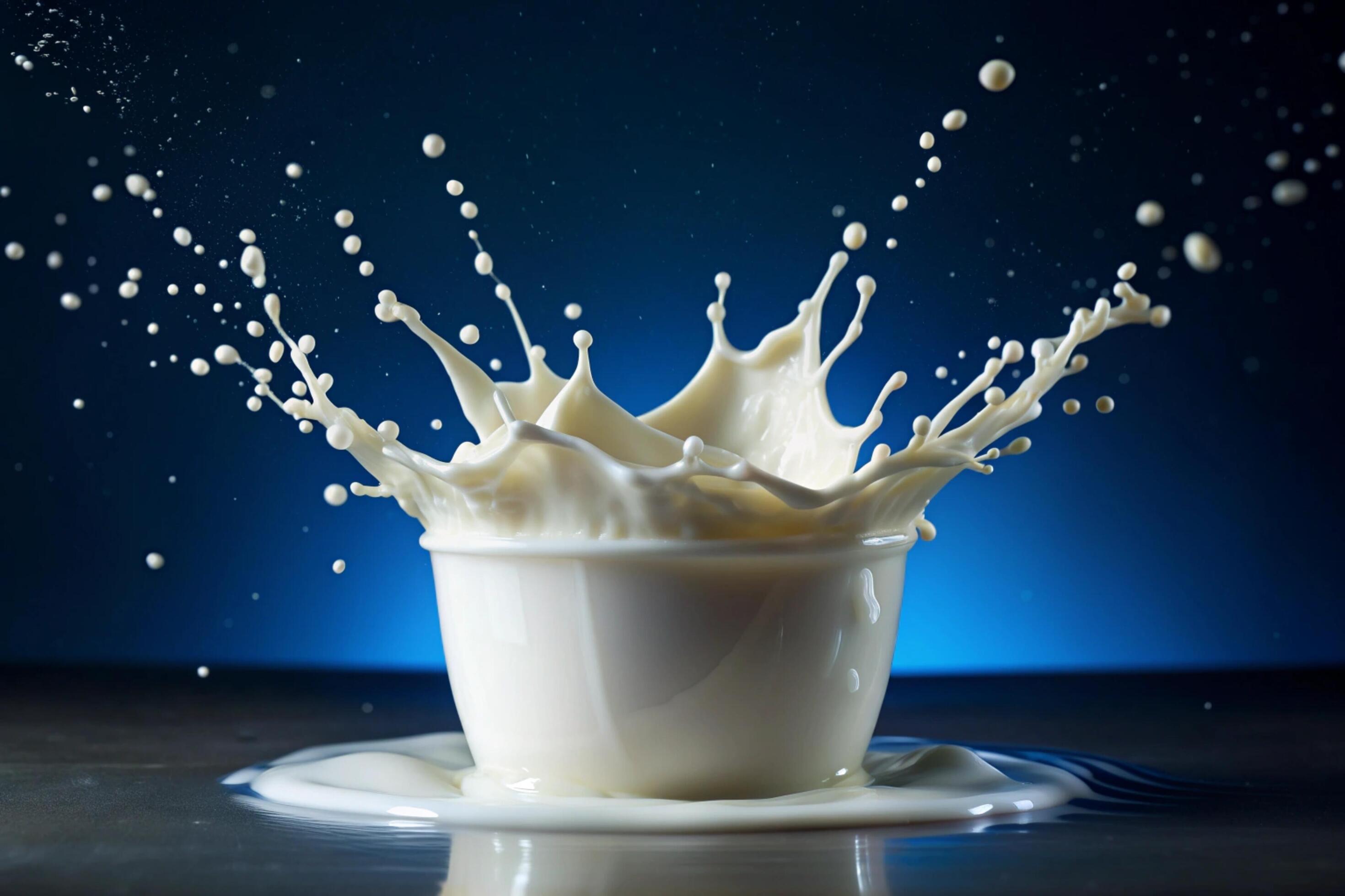 Milk splashes on white background Stock Free