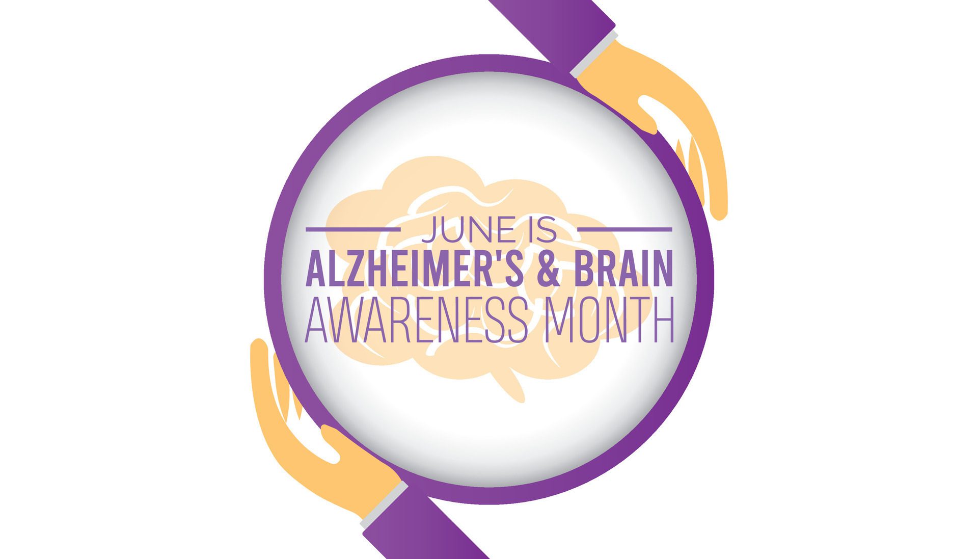 Alzheimer’s and brain awareness month observed every year in June. Template for background, banner, card, poster with text inscription. Free Vector