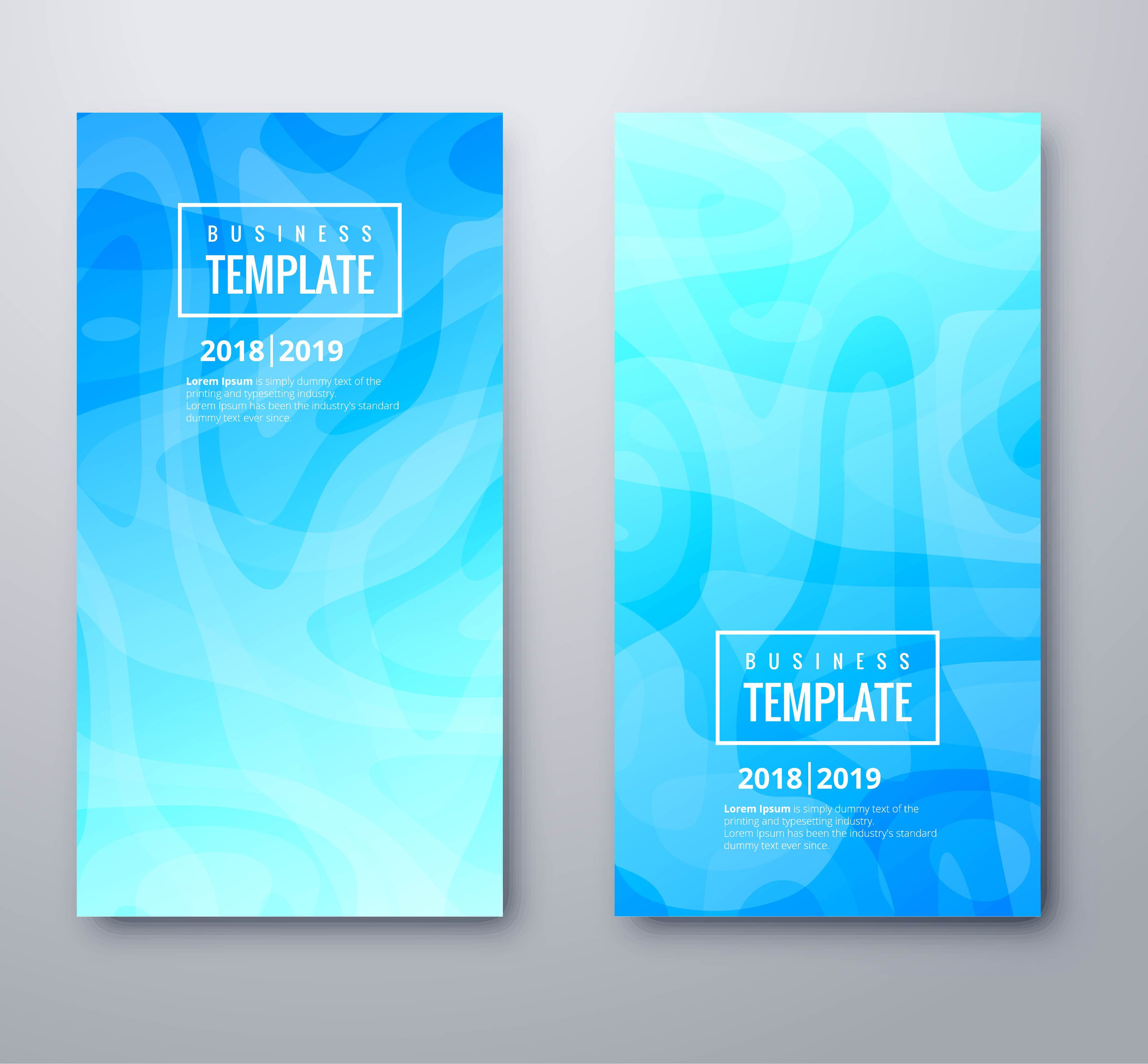 Beautiful blue banners set template design Free Vector