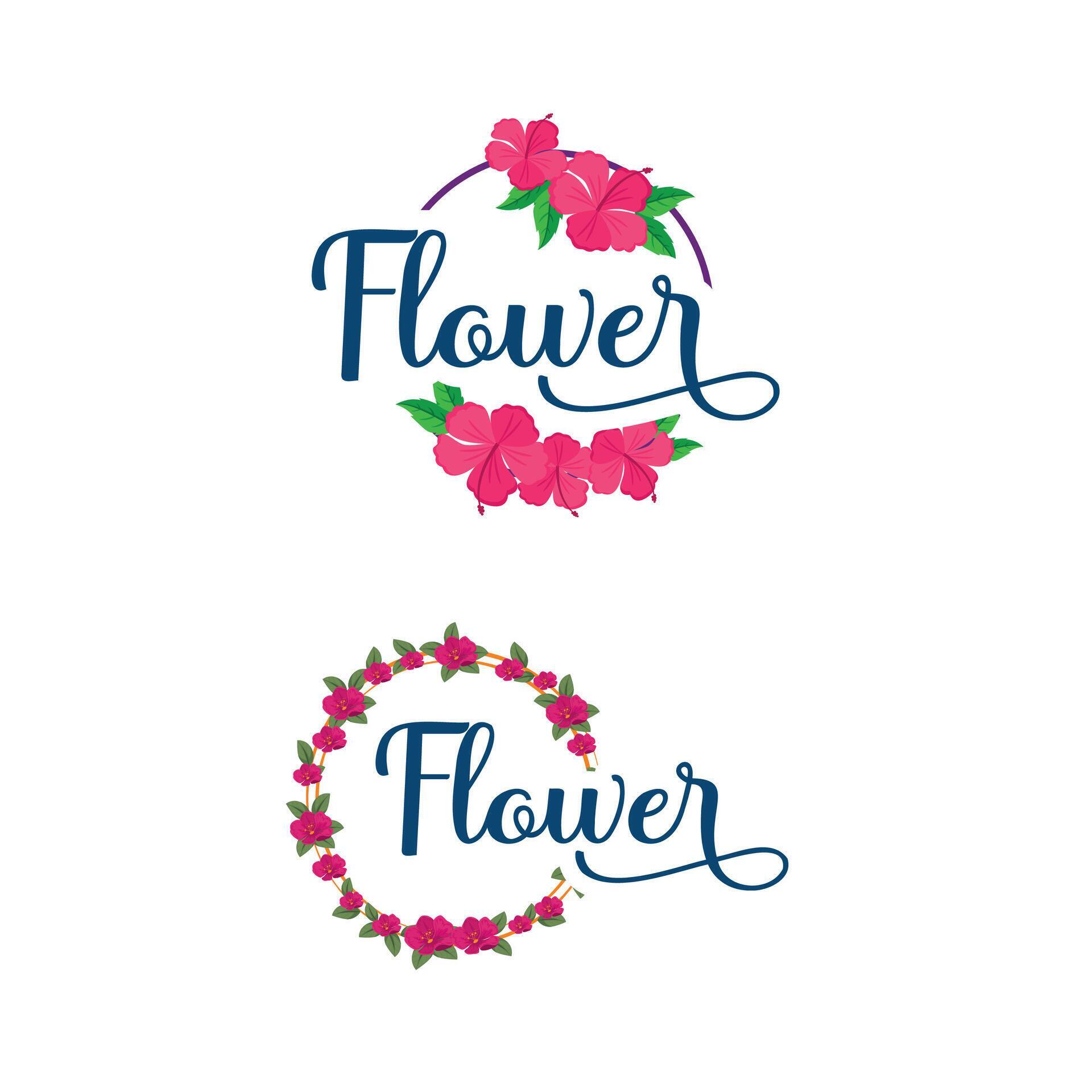 Flower Logo design handmade Stock Free