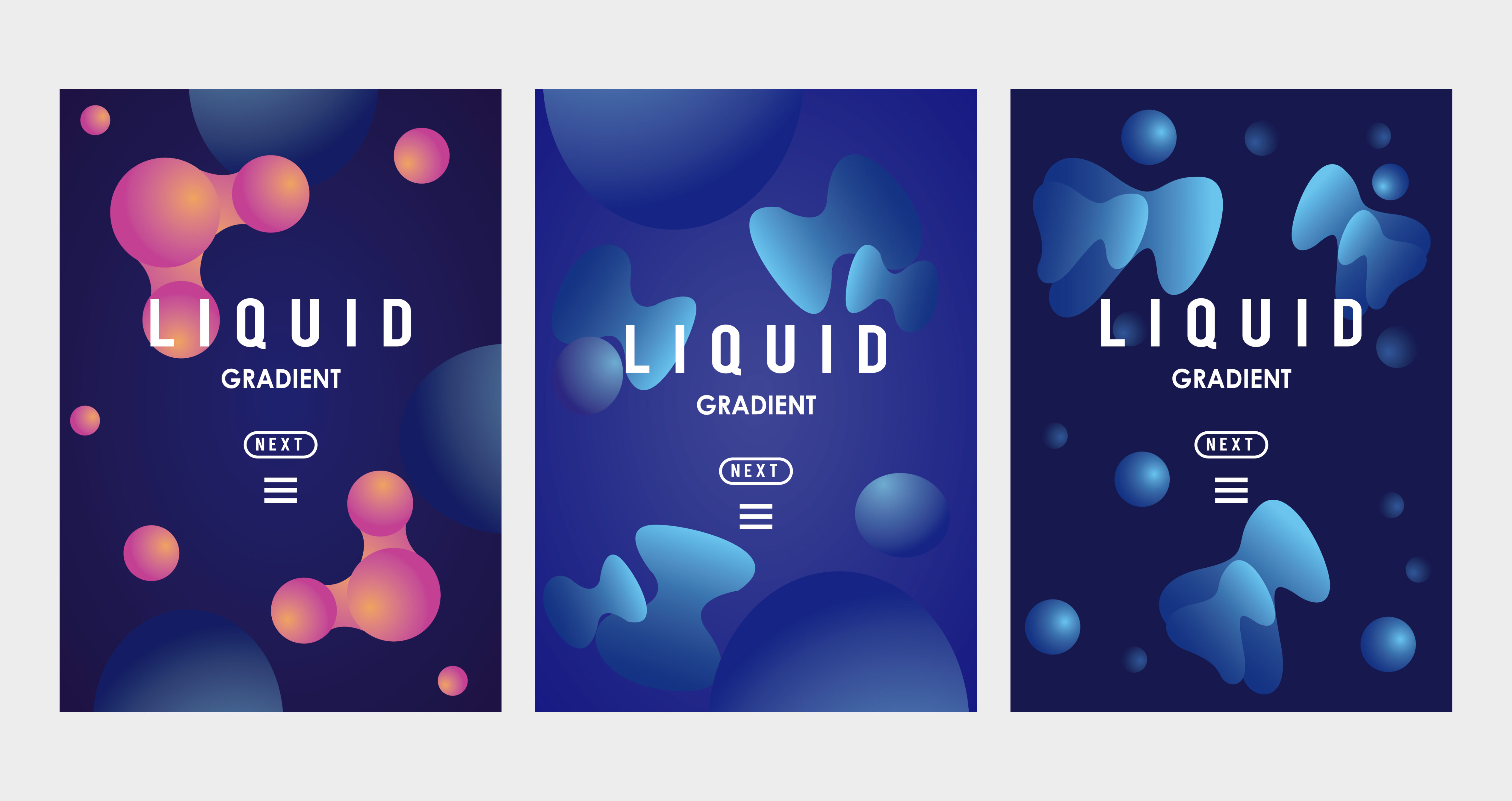 liquid and waves gradien banners backgrounds Free Vector