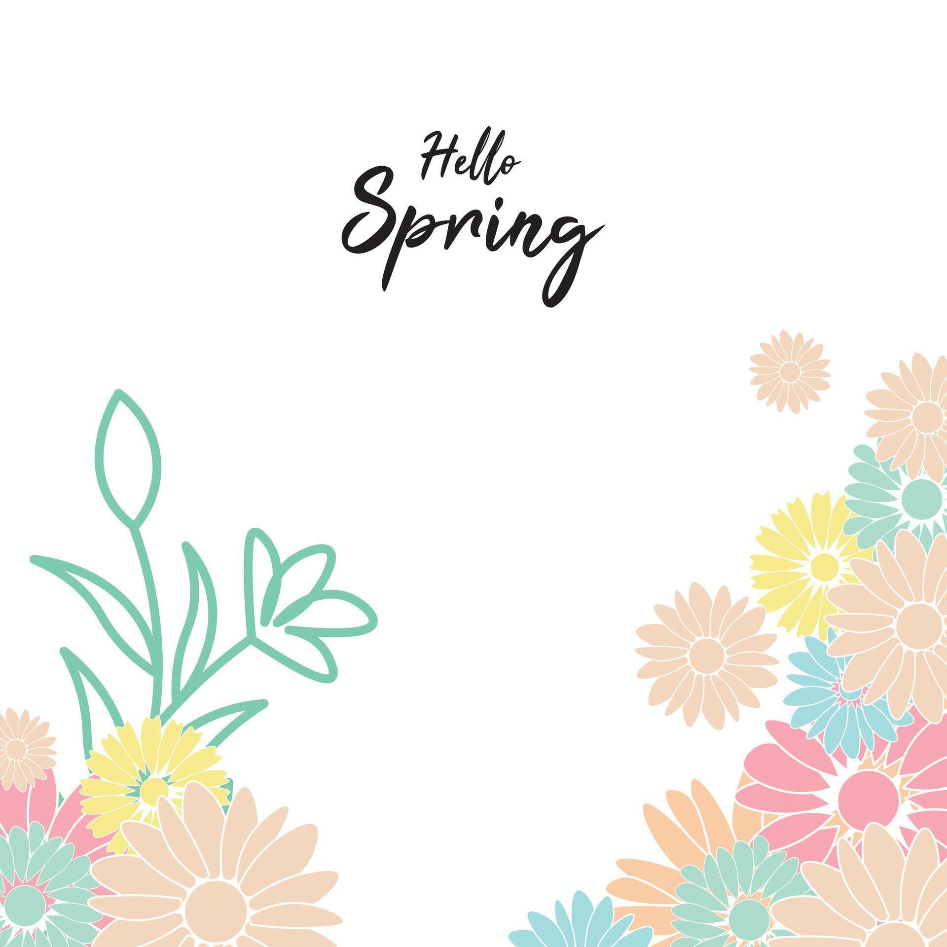 Spring abstract vector backgrounds with flowers,Art illustration for card, banner, invitation, social media post, poster, advertising. Stock Free