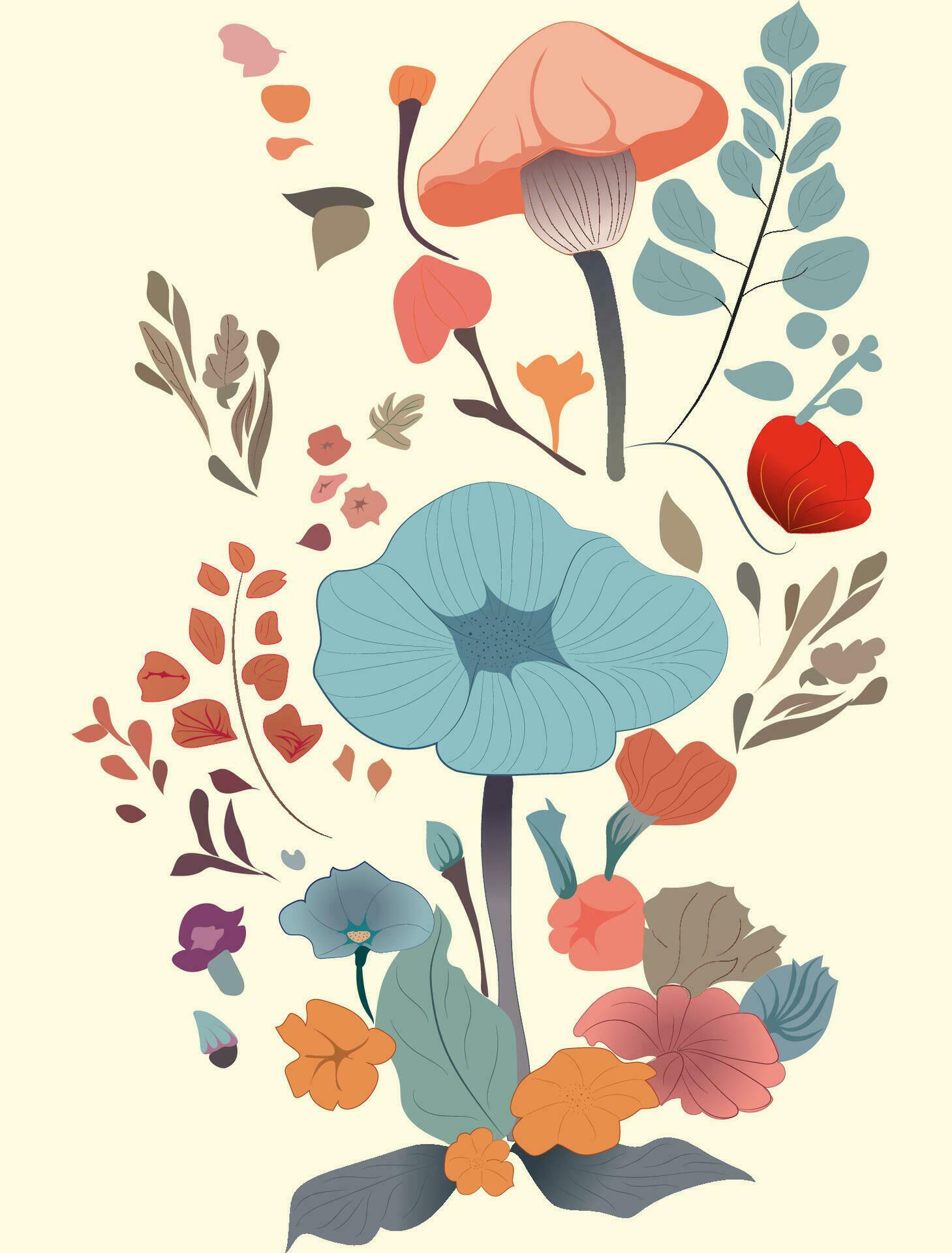 Flower illustration for T-shirt design Stock Free