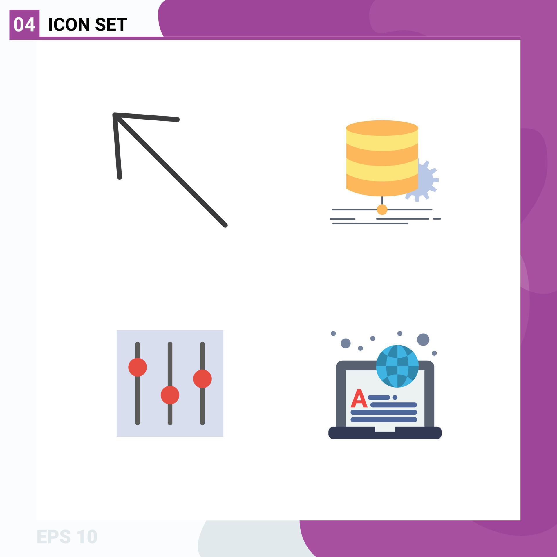 4 Universal Flat Icons Set for Web and Mobile Applications arrow elements algorithm diagram setting Editable Vector Design Elements Stock Free