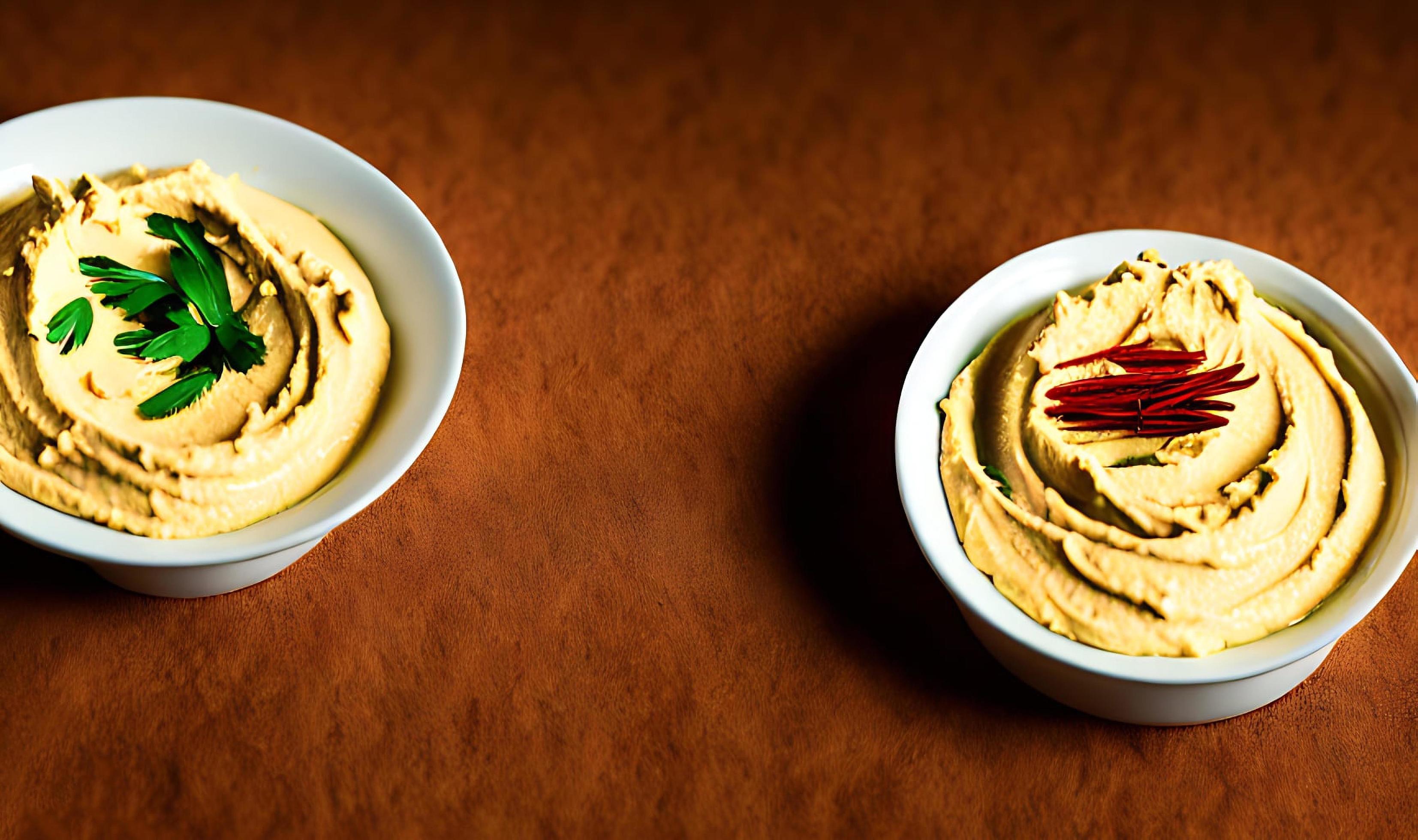 Healthy food. Traditional freshly made organic hummus. Stock Free