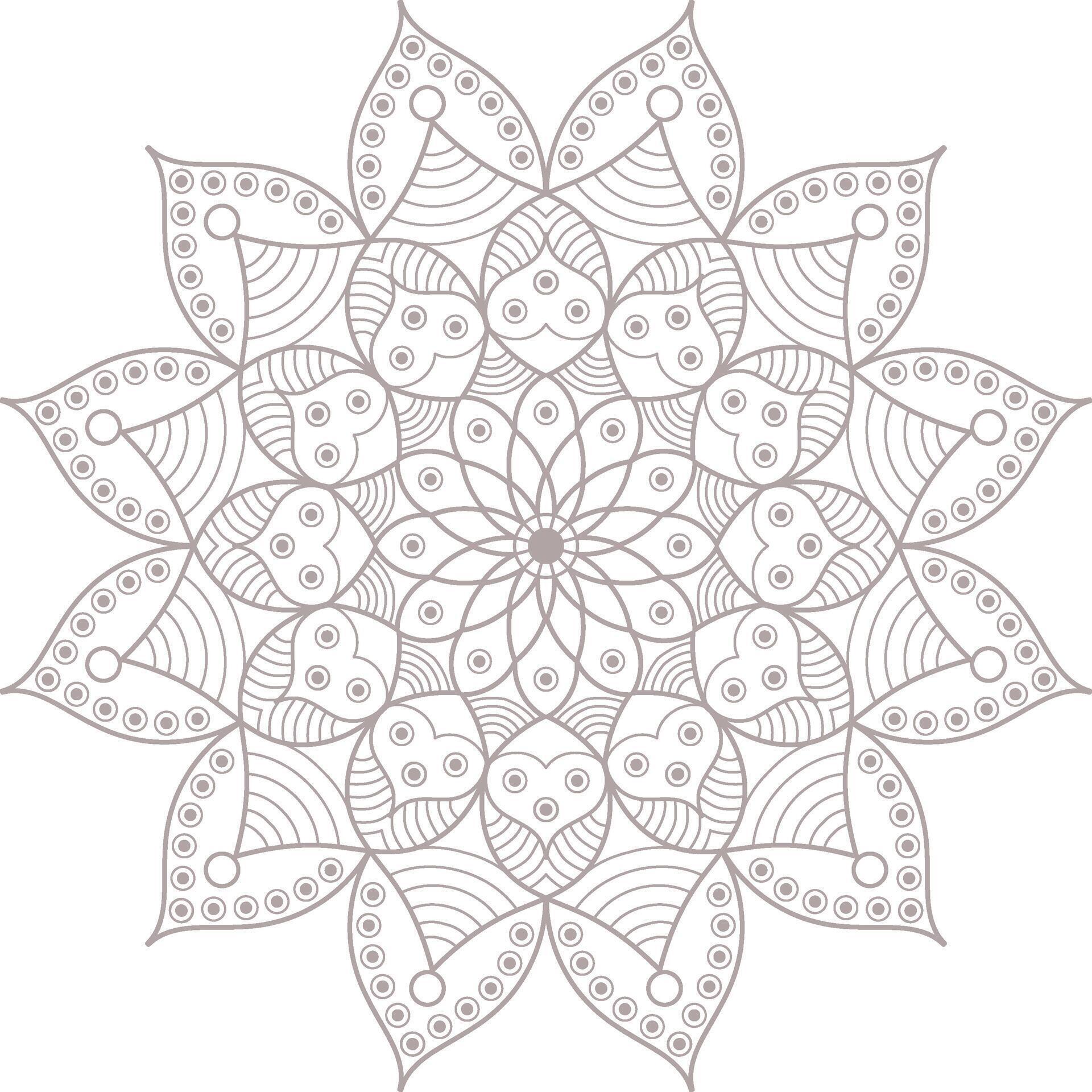 This is nice and simple floral mandala and a coloring page with a flower design Stock Free