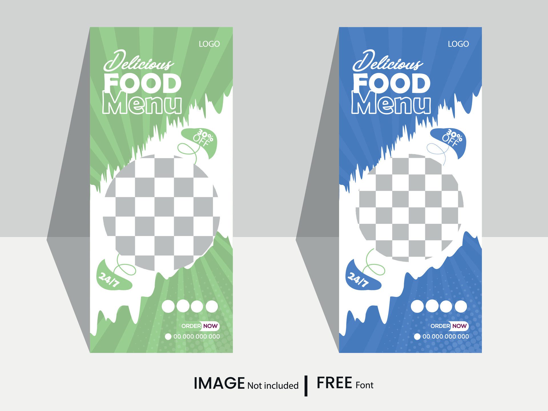 Food and Restaurant roll up banner design template Free Vector