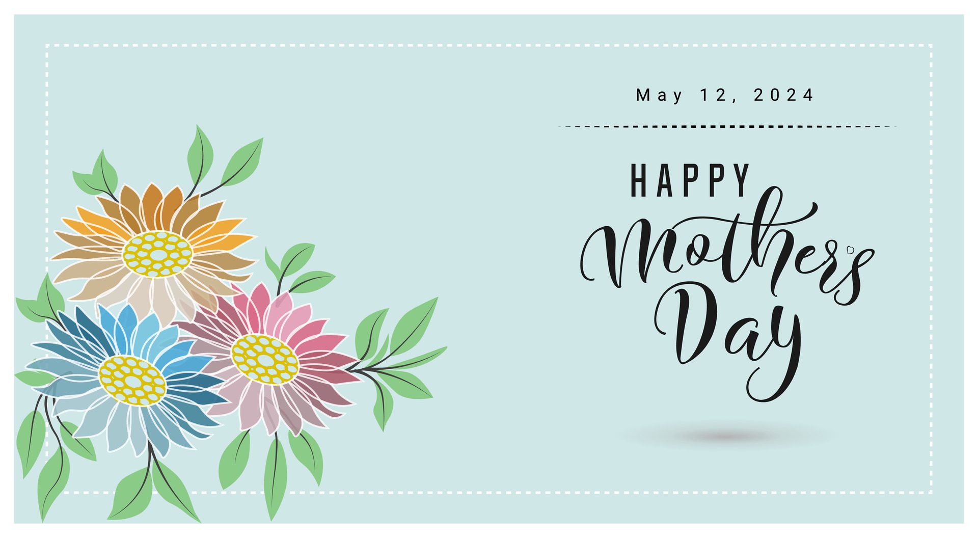 Happy mothers day web banner, background design. Free Vector