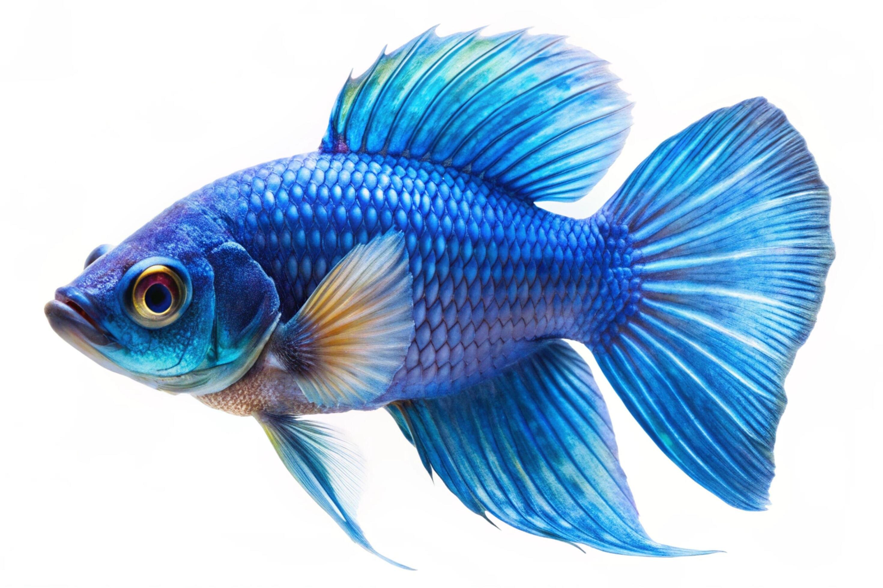 Blue ornamental fish isolated on white background Stock Free