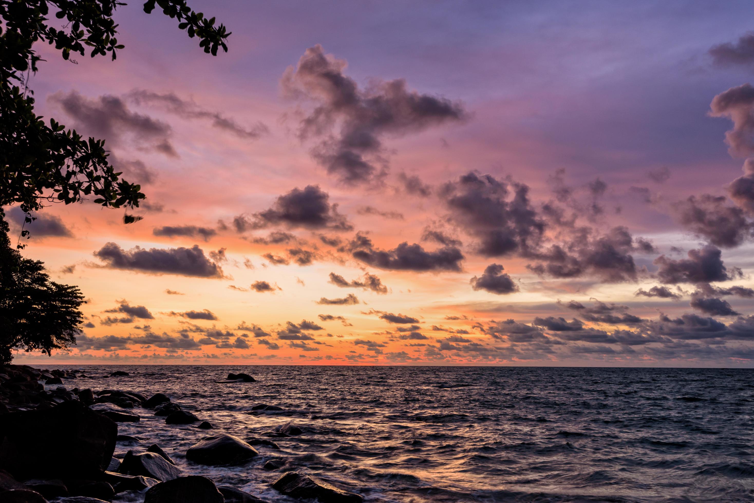 Sunset at beach in Thailand Stock Free