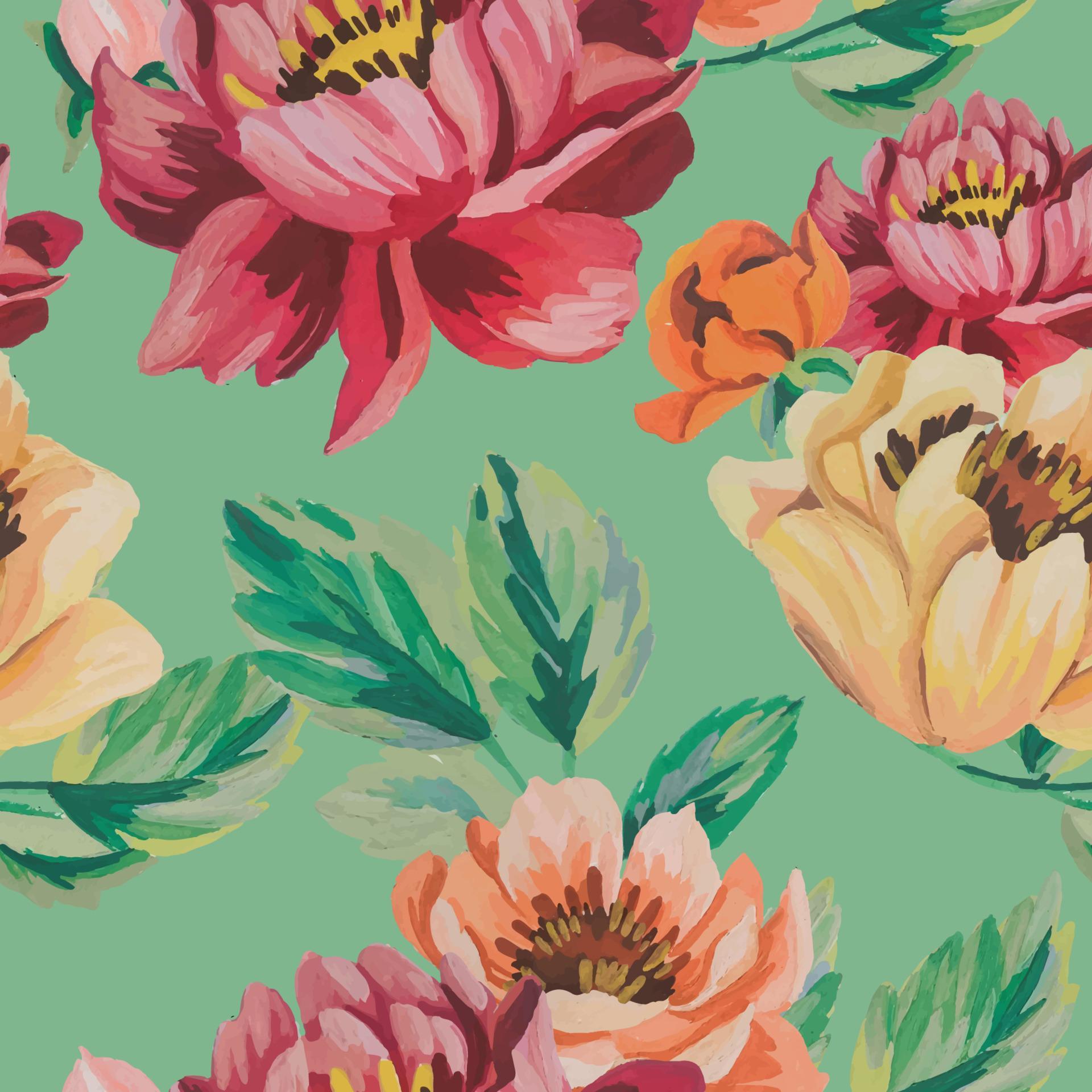 watercolor flower pattern Stock Free