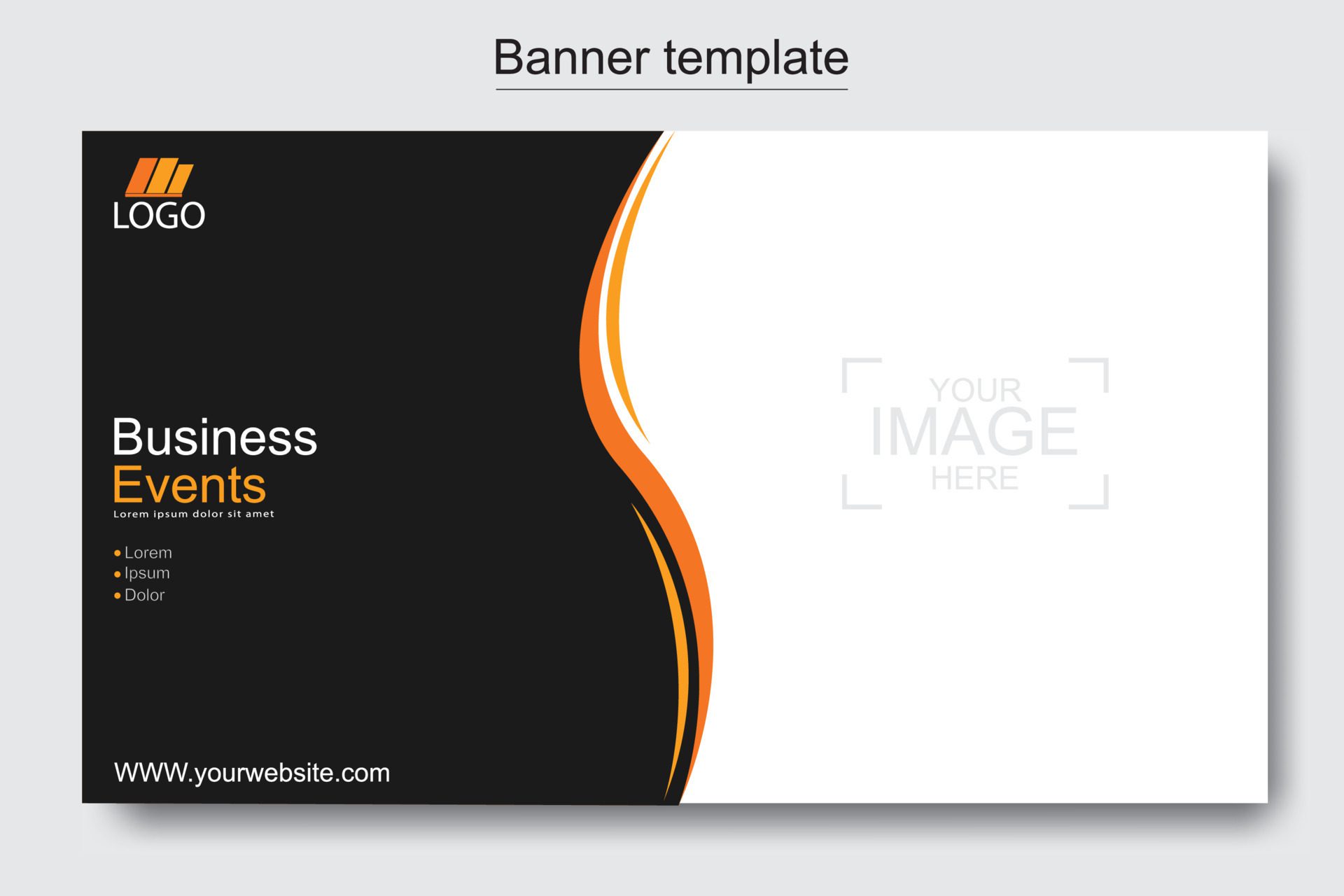 Vector abstract design web banner template. Web Design Elements – Header Design. Abstract geometric web banner template on grey background. Free Vector