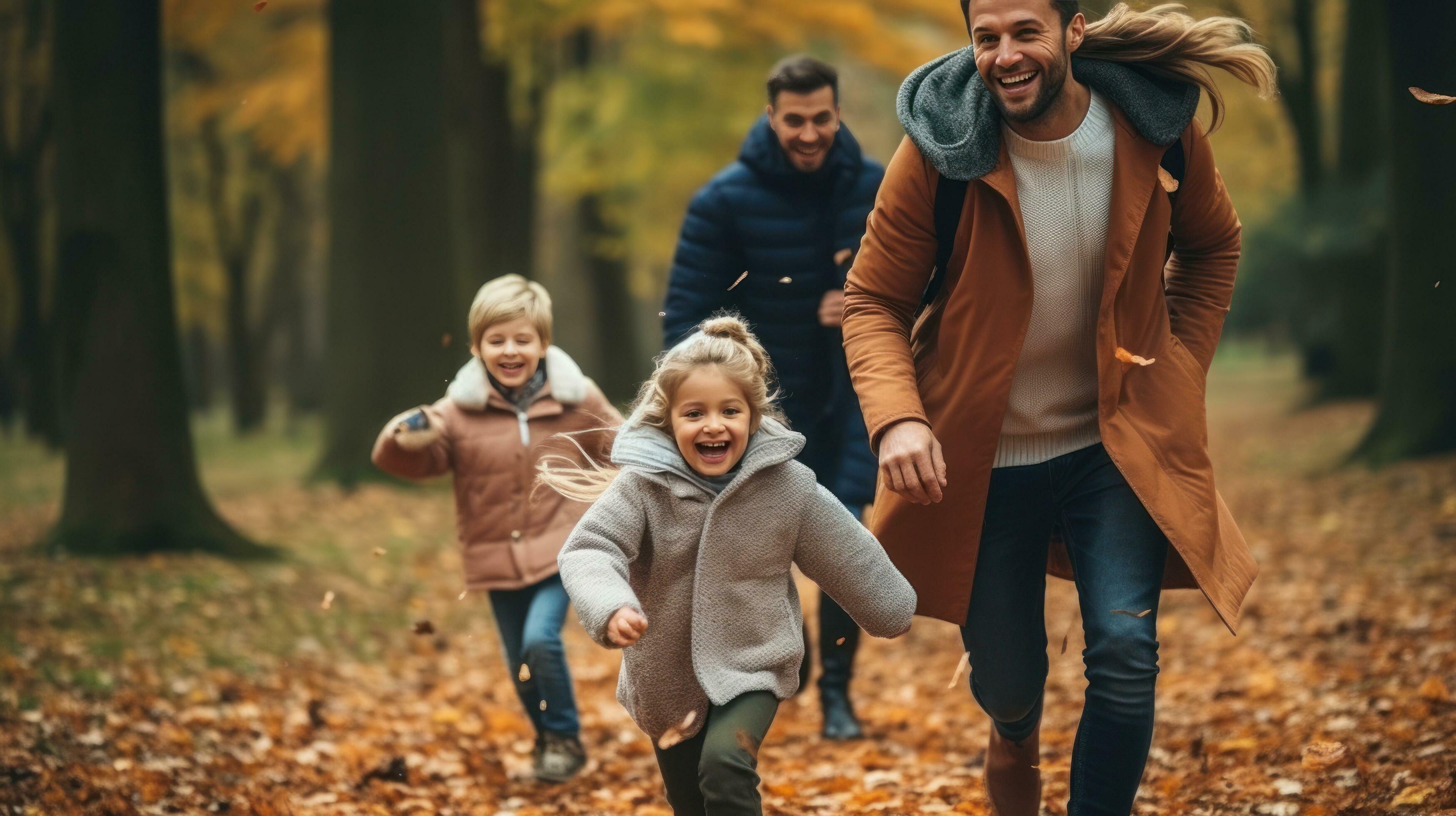 Happy family in the park Stock Free