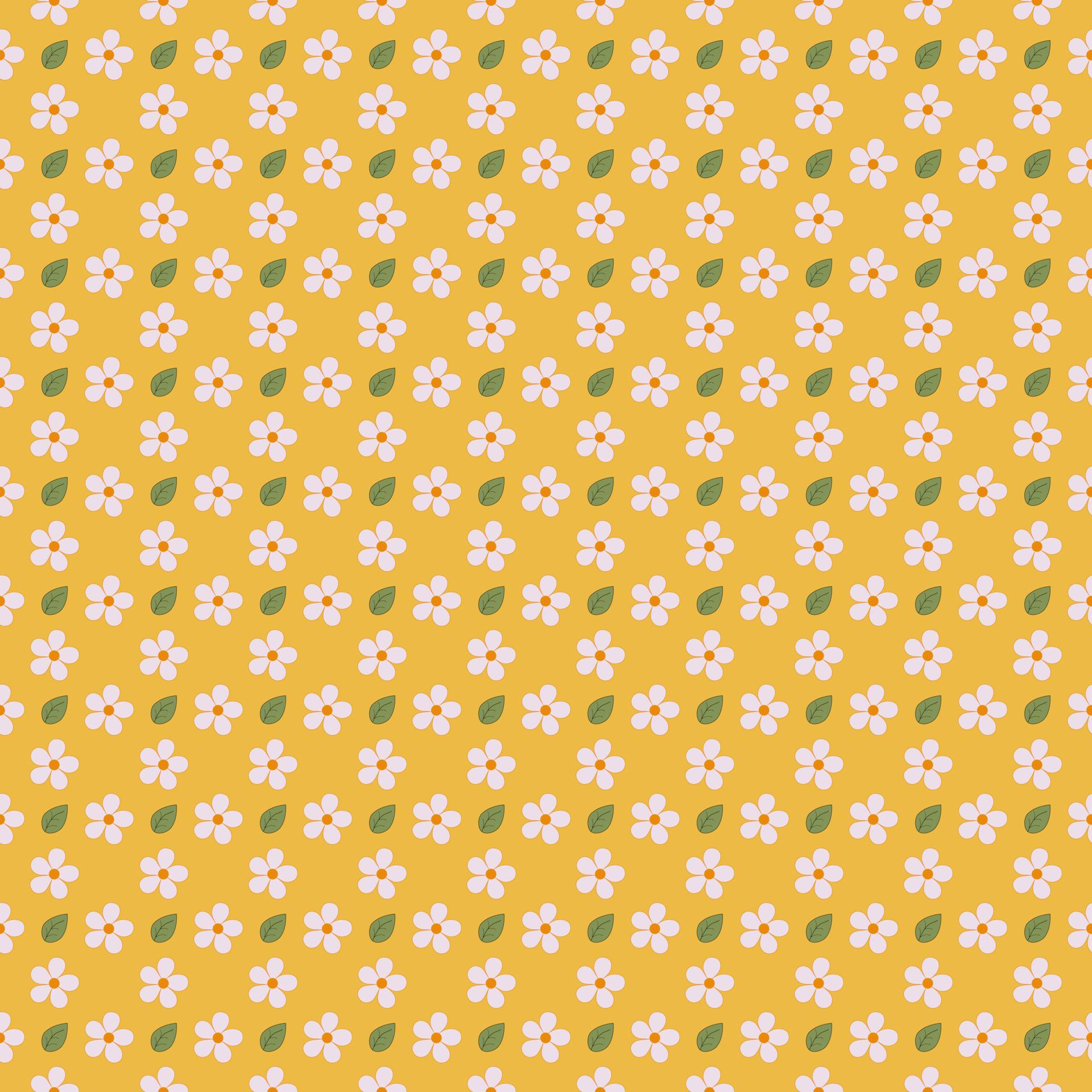 white flower on yellow background. seamless pattern of flowers. Stock Free and Free SVG