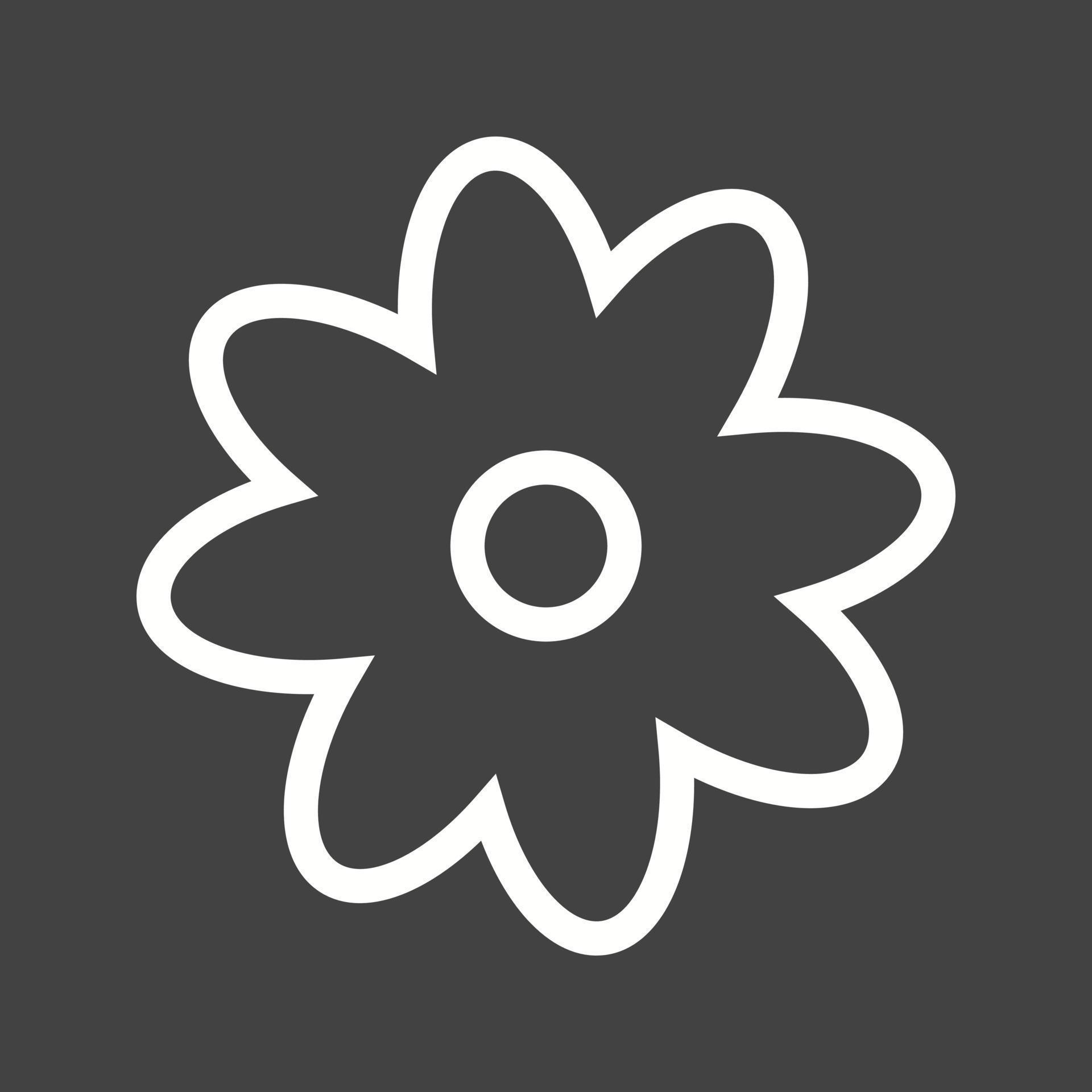 Flower Line Inverted Icon Stock Free