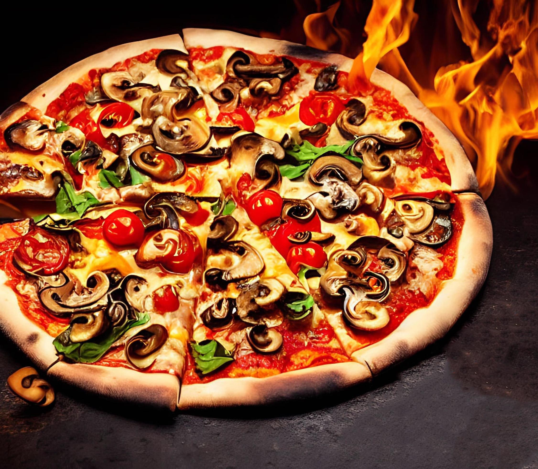 Pizza. Traditional Italian cuisine fast food. Stock Free