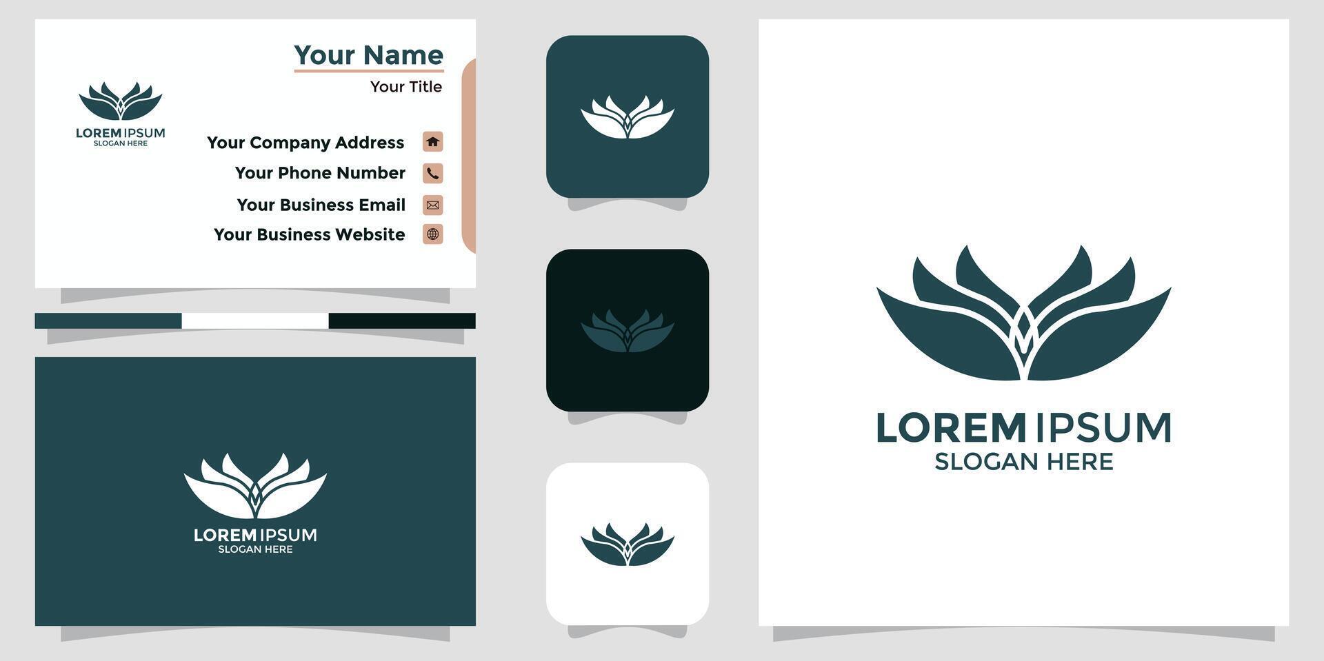 Abstract elegant flower logo icon and business card Stock Free