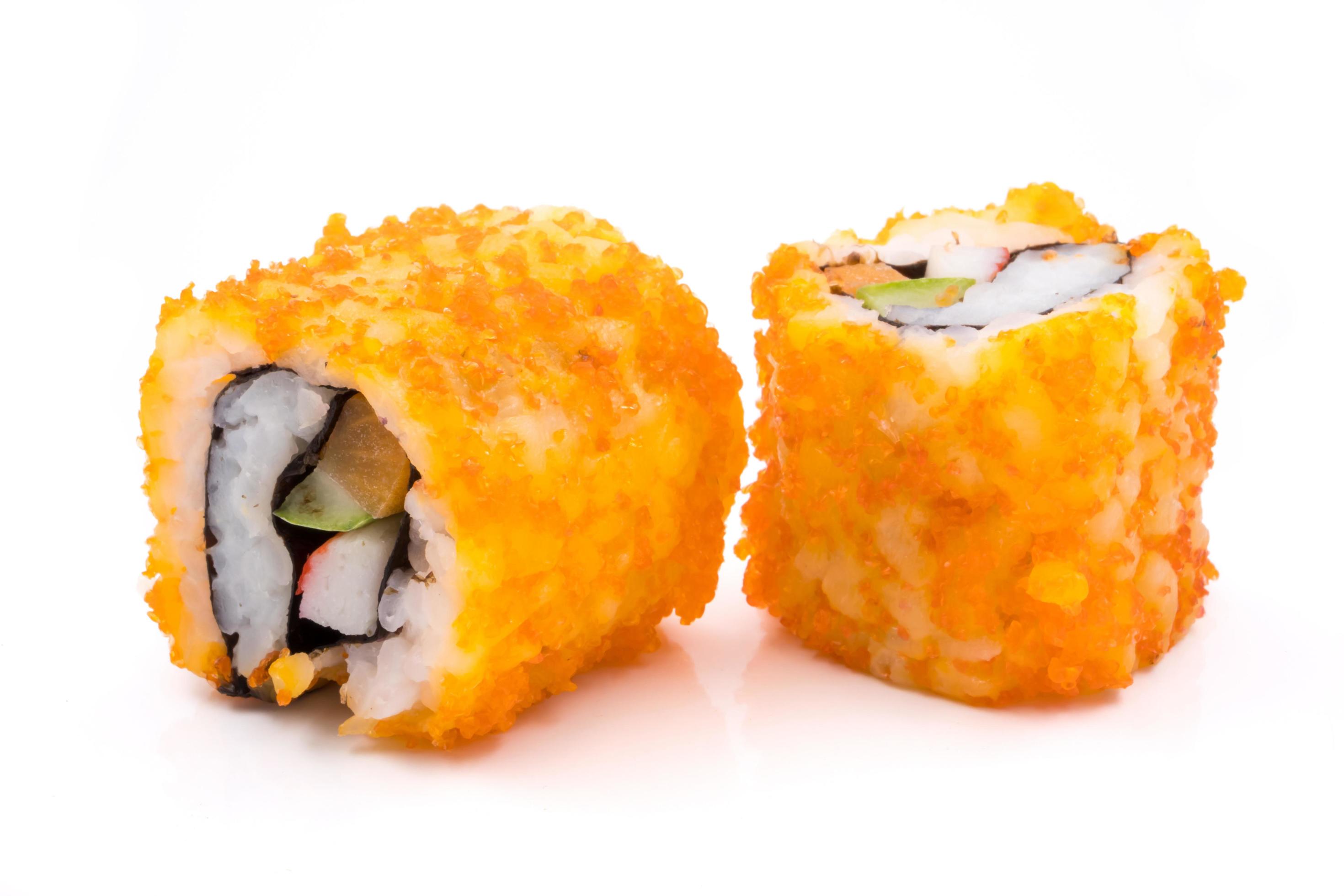 Sushi, japanese food, california rolls on white background. Stock Free