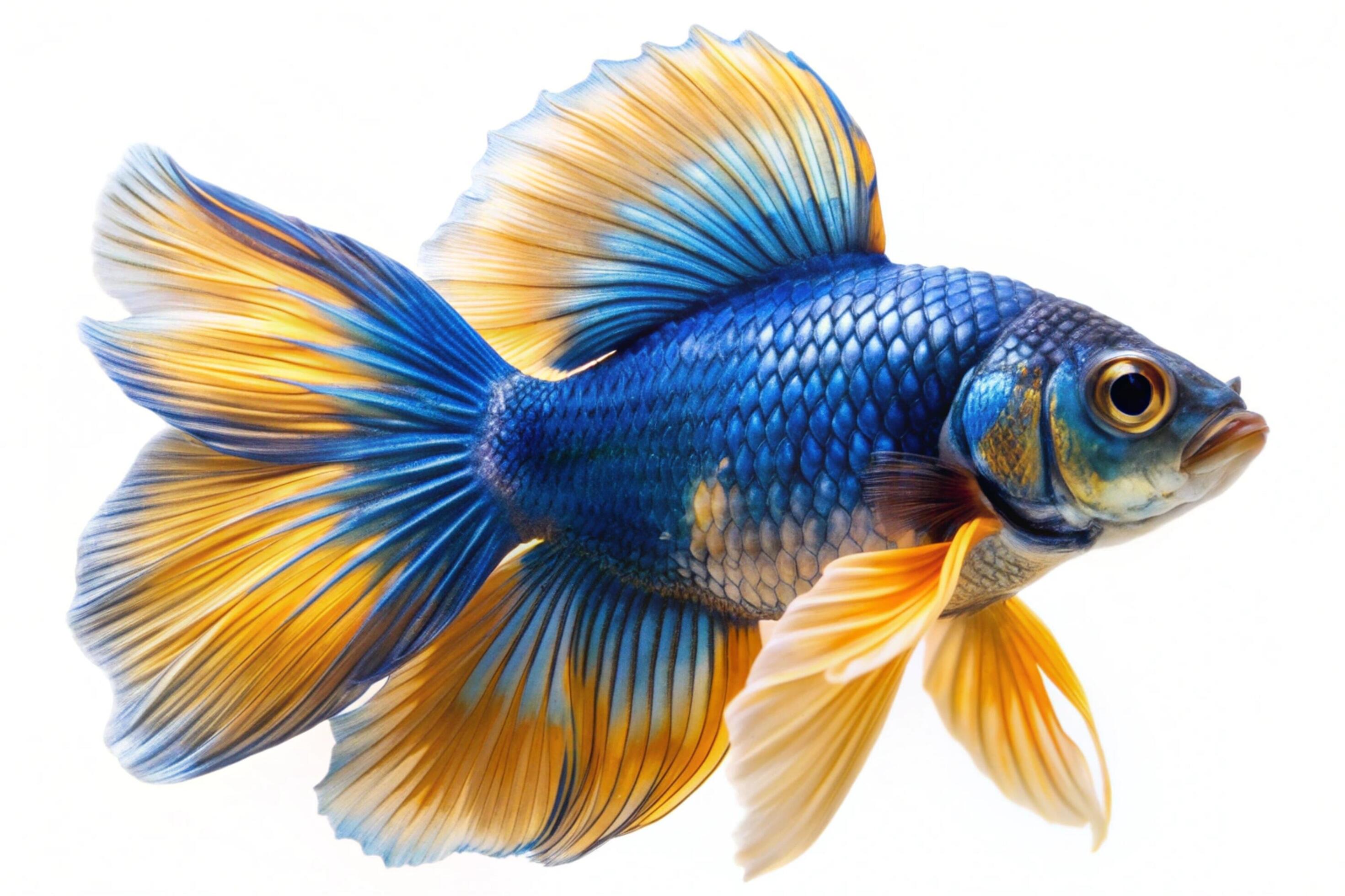 Blue ornamental fish isolated on white background Stock Free