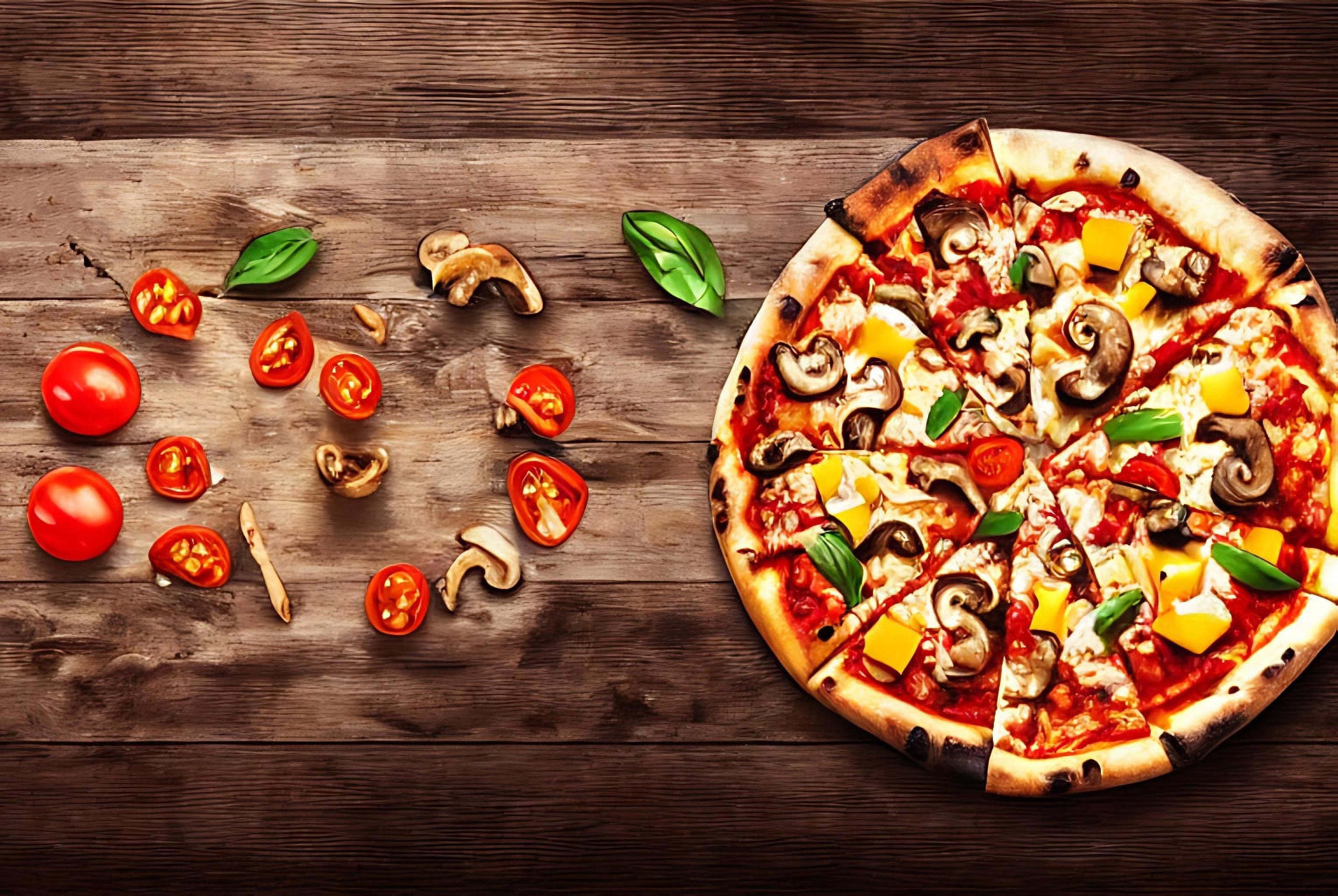 Pizza. Traditional Italian cuisine fast food. Stock Free