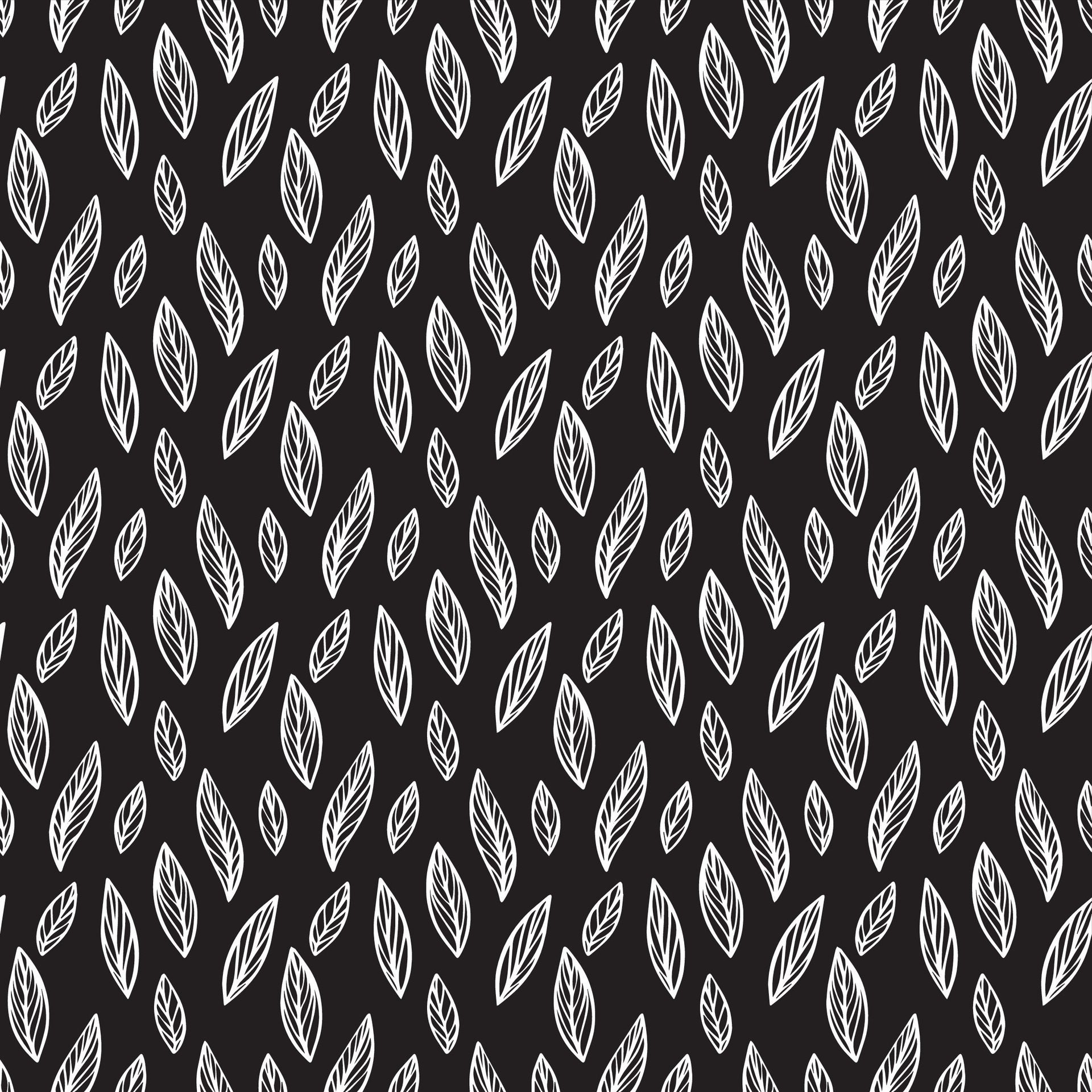 seamless pattern of graphical leaves shapes Free Vector