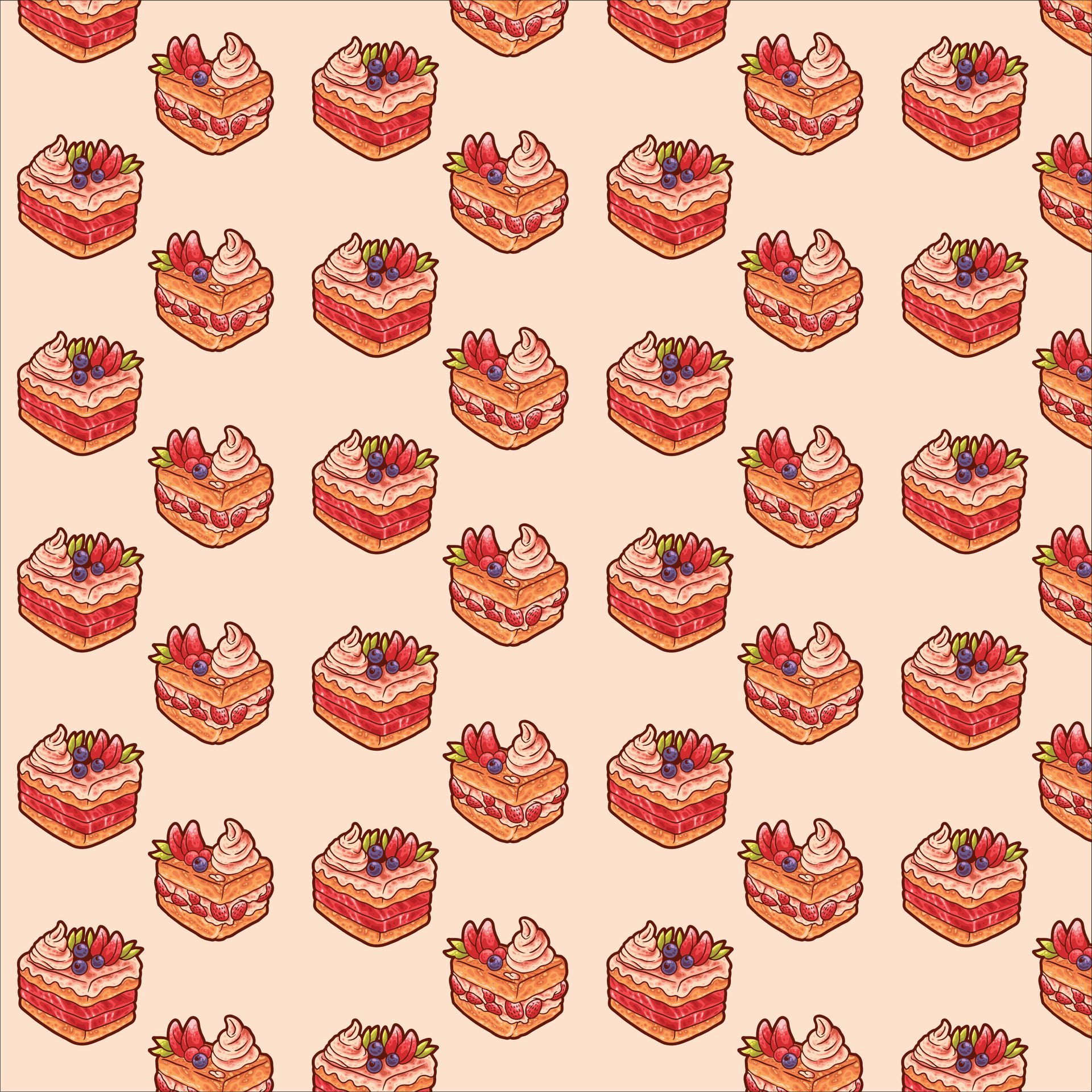 sweet cake pattern design Free Vector