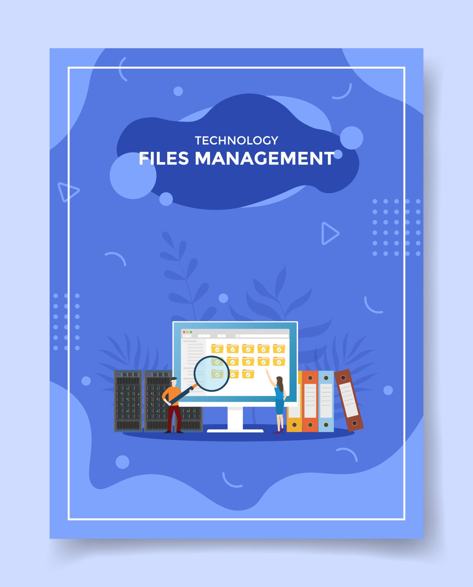 file management technology concept for template of banners, flyer, books, and magazine cover Free Vector