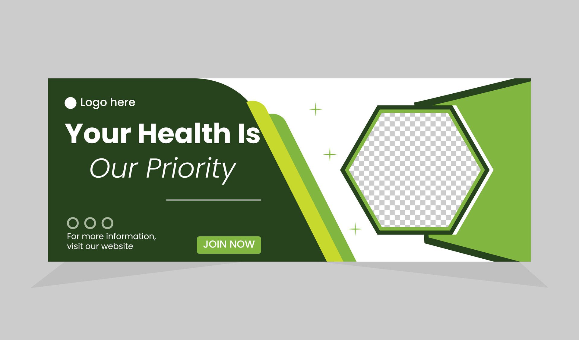 Health care web banner template Free Vector