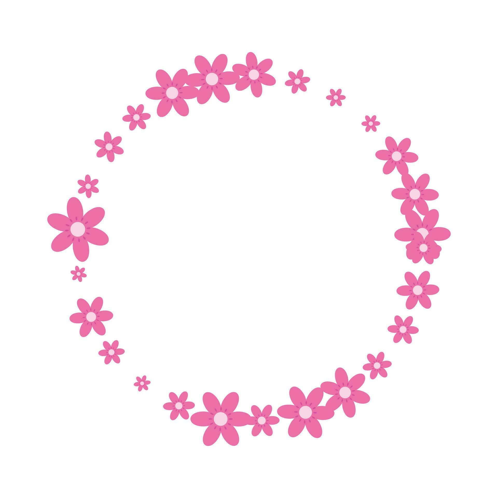 vector circular crowns with flowers and leafs decoration Stock Free