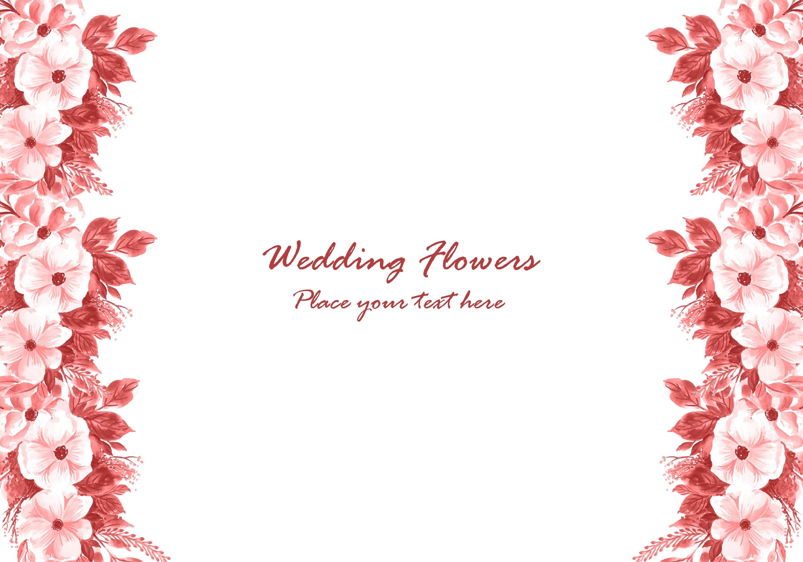 Wedding decorative flowers frame with invitation card background Stock Free