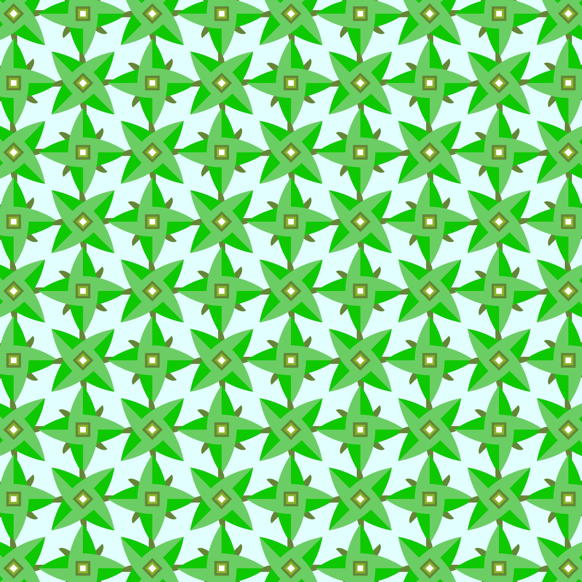 Floral green batik seamless pattern background Free Vector