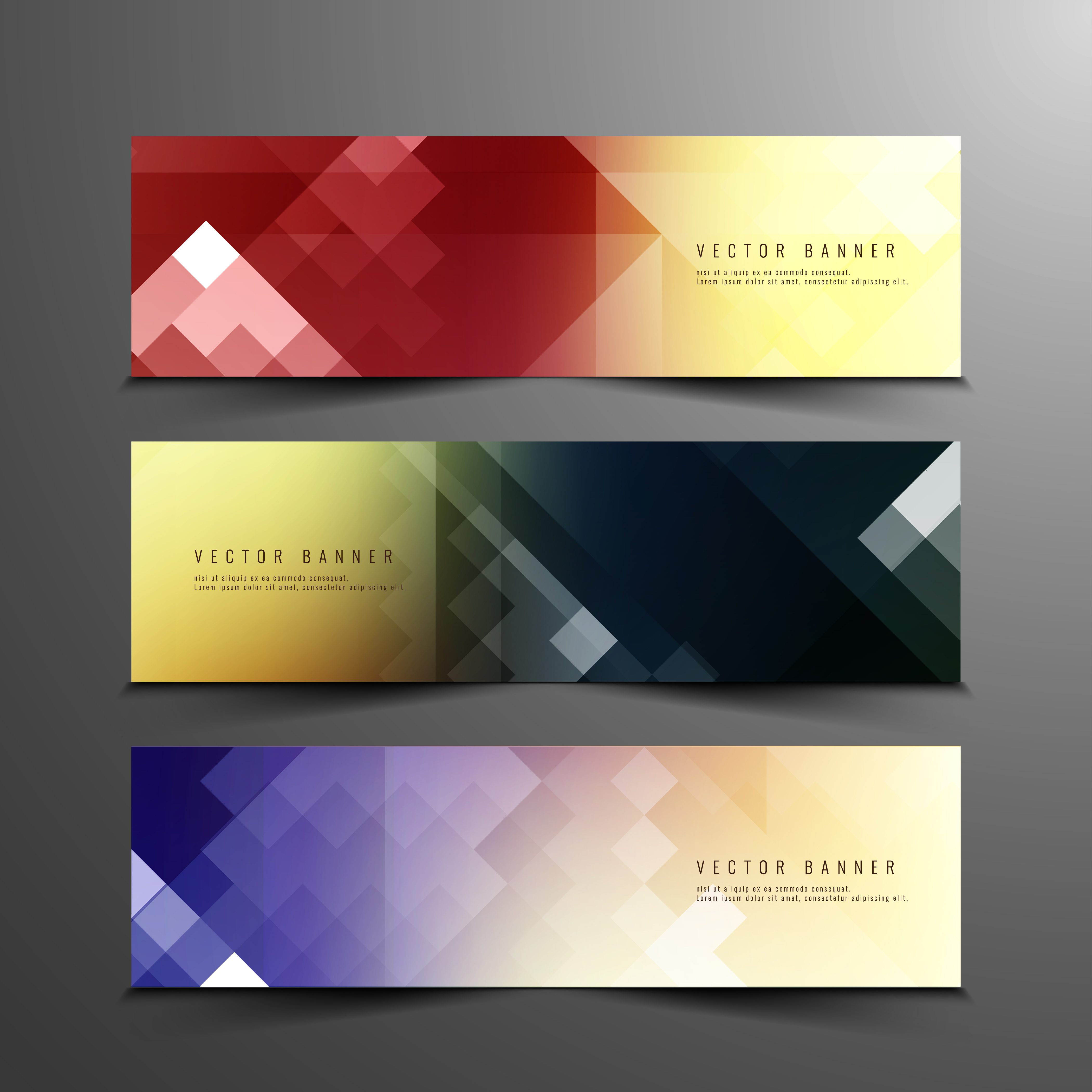 Abstract modern banners set Free Vector