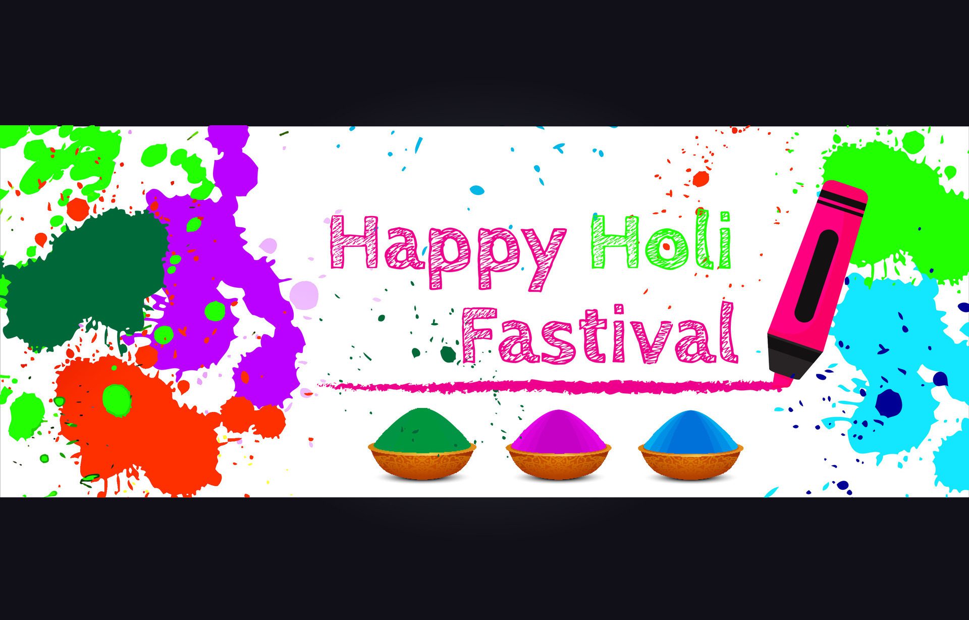 Happy Holi indian Hindu traditional festival banner template Free Vector Free Vector