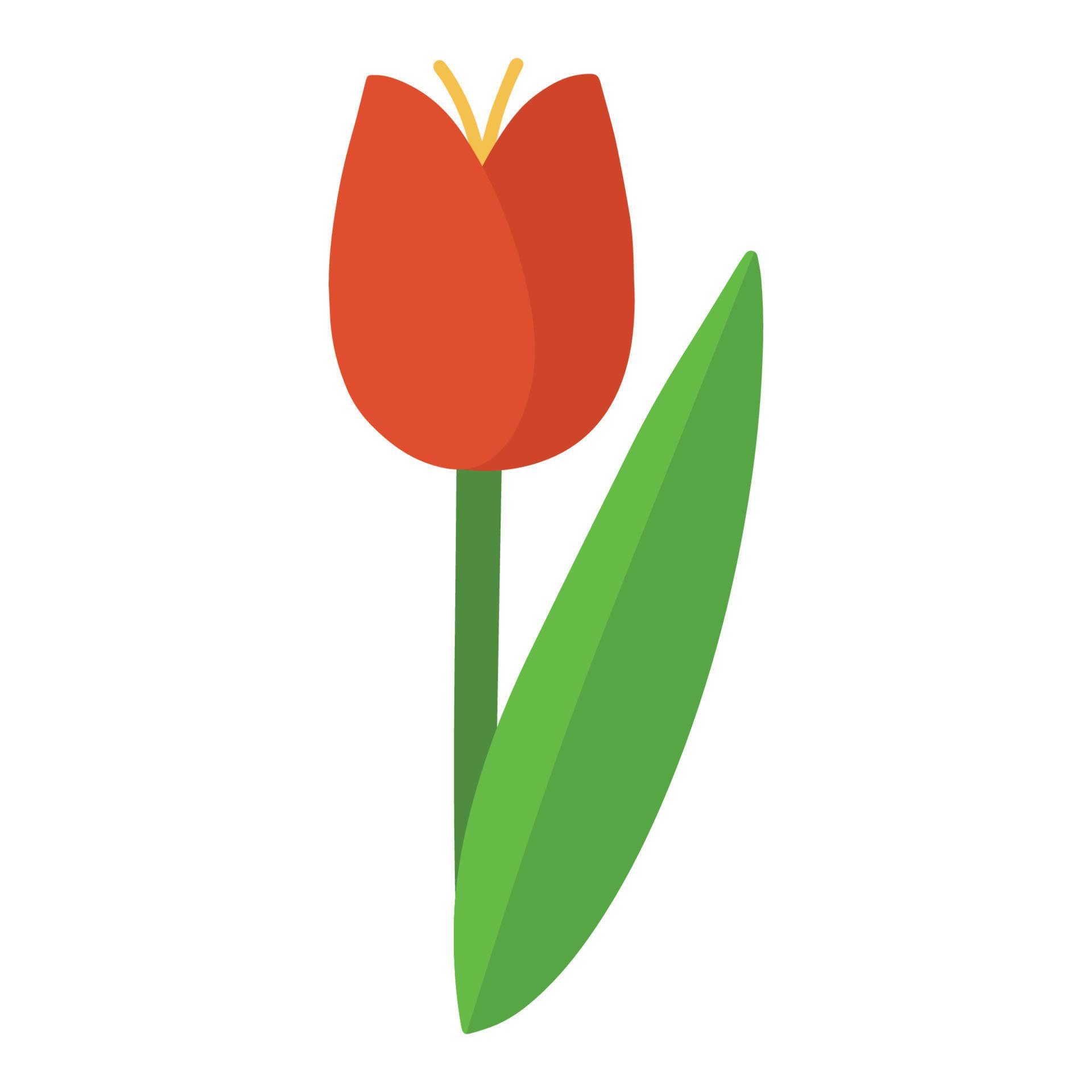 Illustration of a cartoon cute red tulip. Red tulip symbol. Red tulip icon. Stock Free